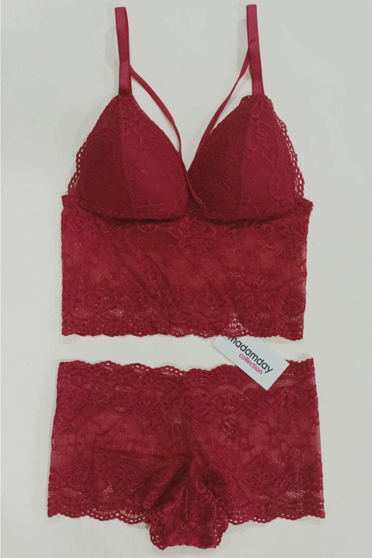 MADAMDAY Kadın Dantelli Dolgulu Bralet Sütyen Külot Takım