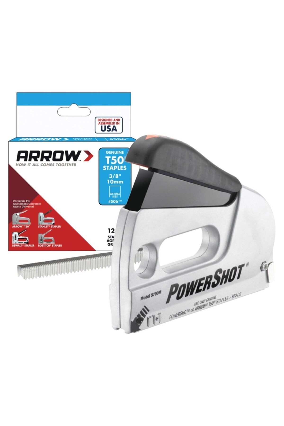 ARROW 5700 6-14mm Zımba/15mm Çivi Profesyonel Mekanik Zımba Ve Çivi Tabancası + 1250 Adet Zımba