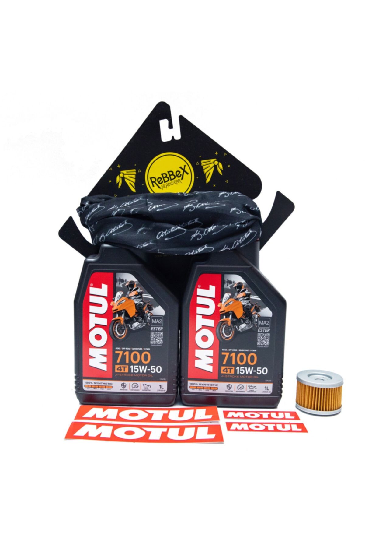 Motul 7100 15w-50 (2 Adet) Motor Yağı Cf Moto Nk 250 Yag  Filtresi + Rebbex Baff Ve Stiker Hediye