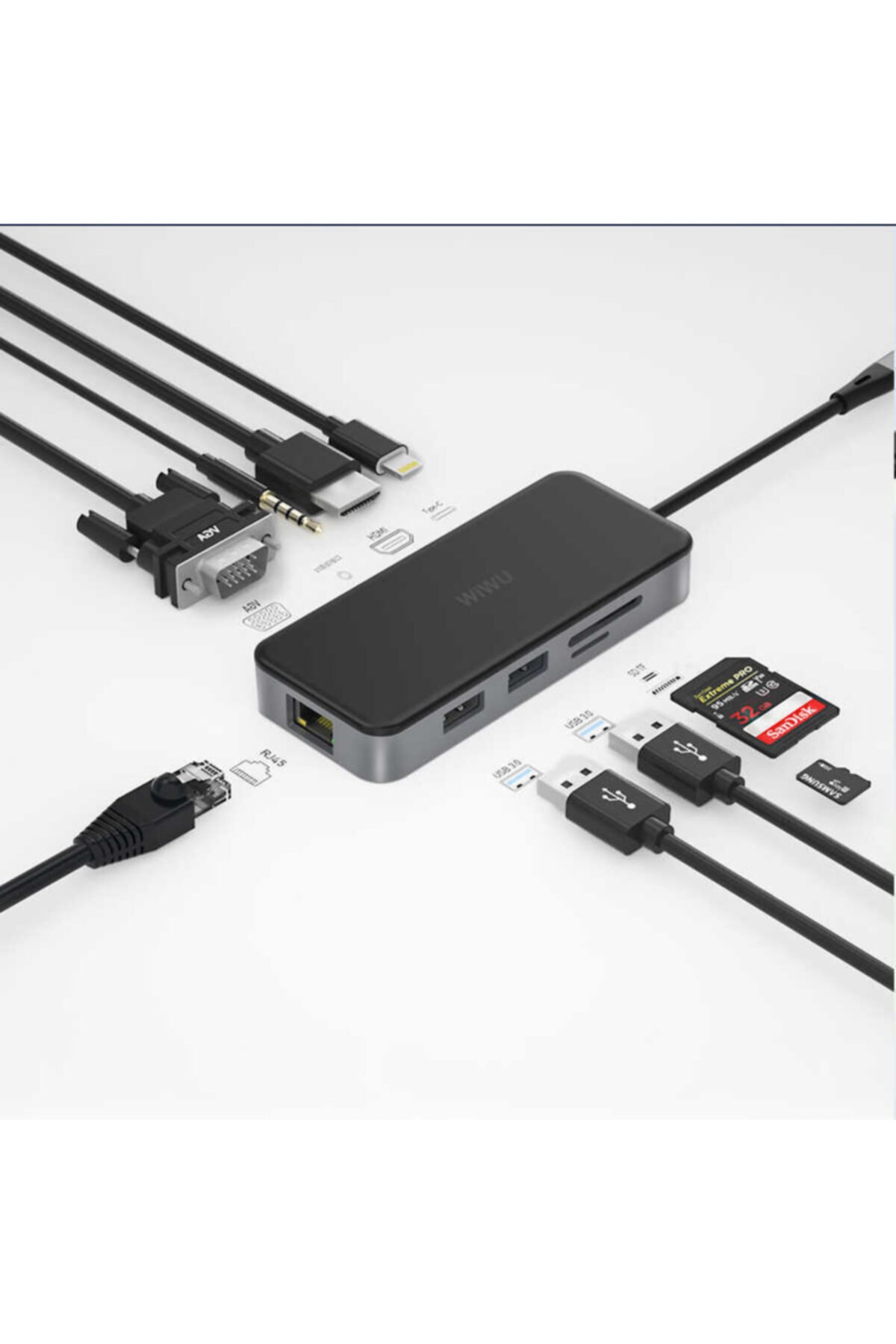 WIWU Macbook Pro 16 Inç Uyumlu 9 In1 Lightning Çoklayıcı