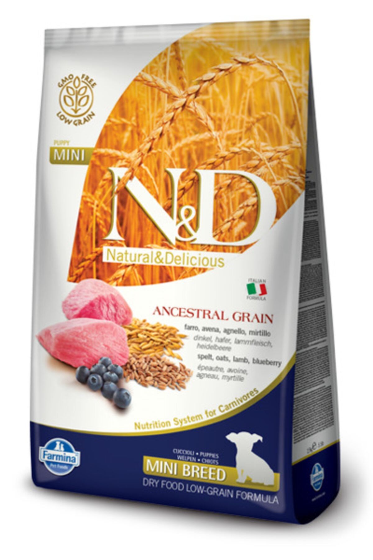 N&D N-d Düşük Tahıllı Kuzu Etli Yaban Mersinli Küçük Irk Yavru Köpek Maması 7 Kg