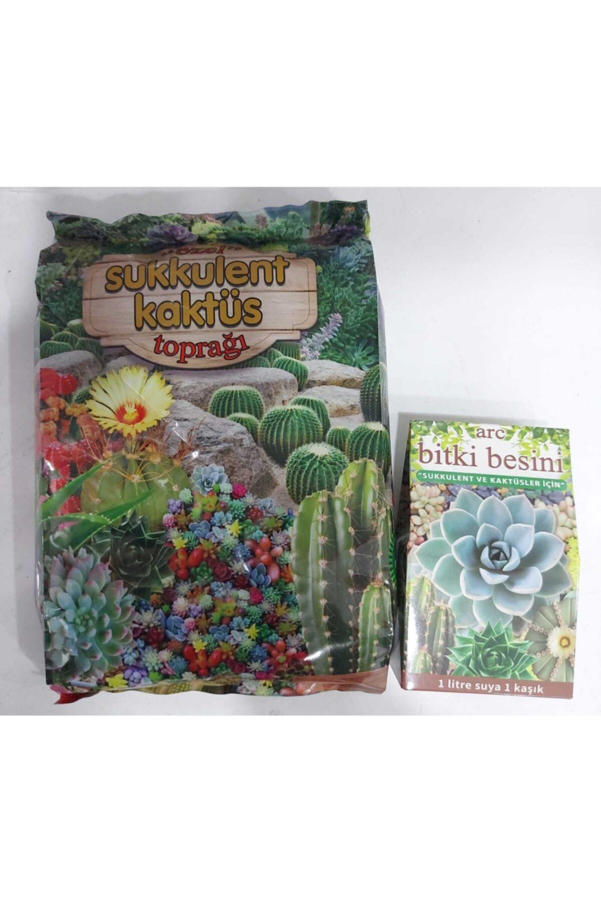 SERİNOVA Kaktüs Toprağı 1,5 L+ Kaktüs Çiçek Besini 100 Gr. 2'li Set