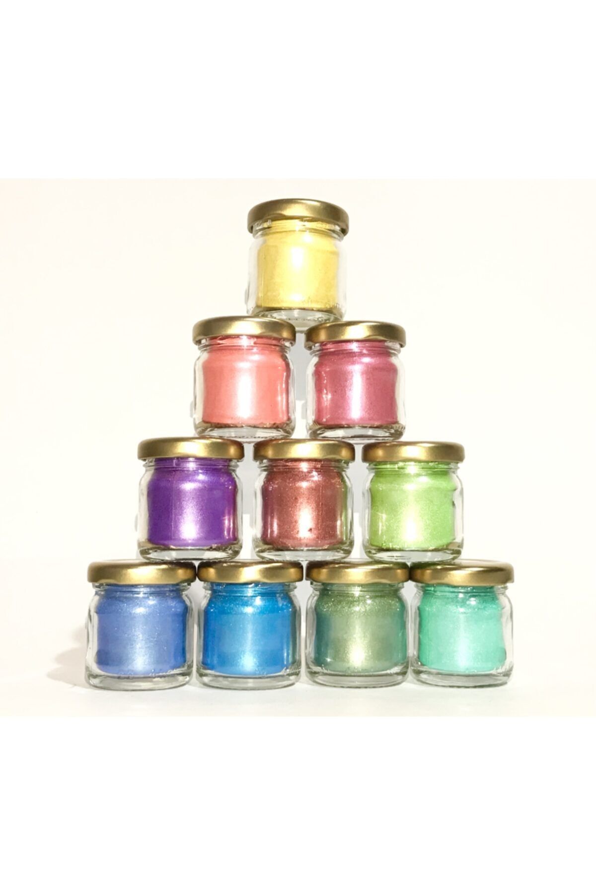 ART DESIGN & ACCESSORIES 200 Gram 10’lu Gökkuşağı Metalik Toz Epoksi Pigment Seti