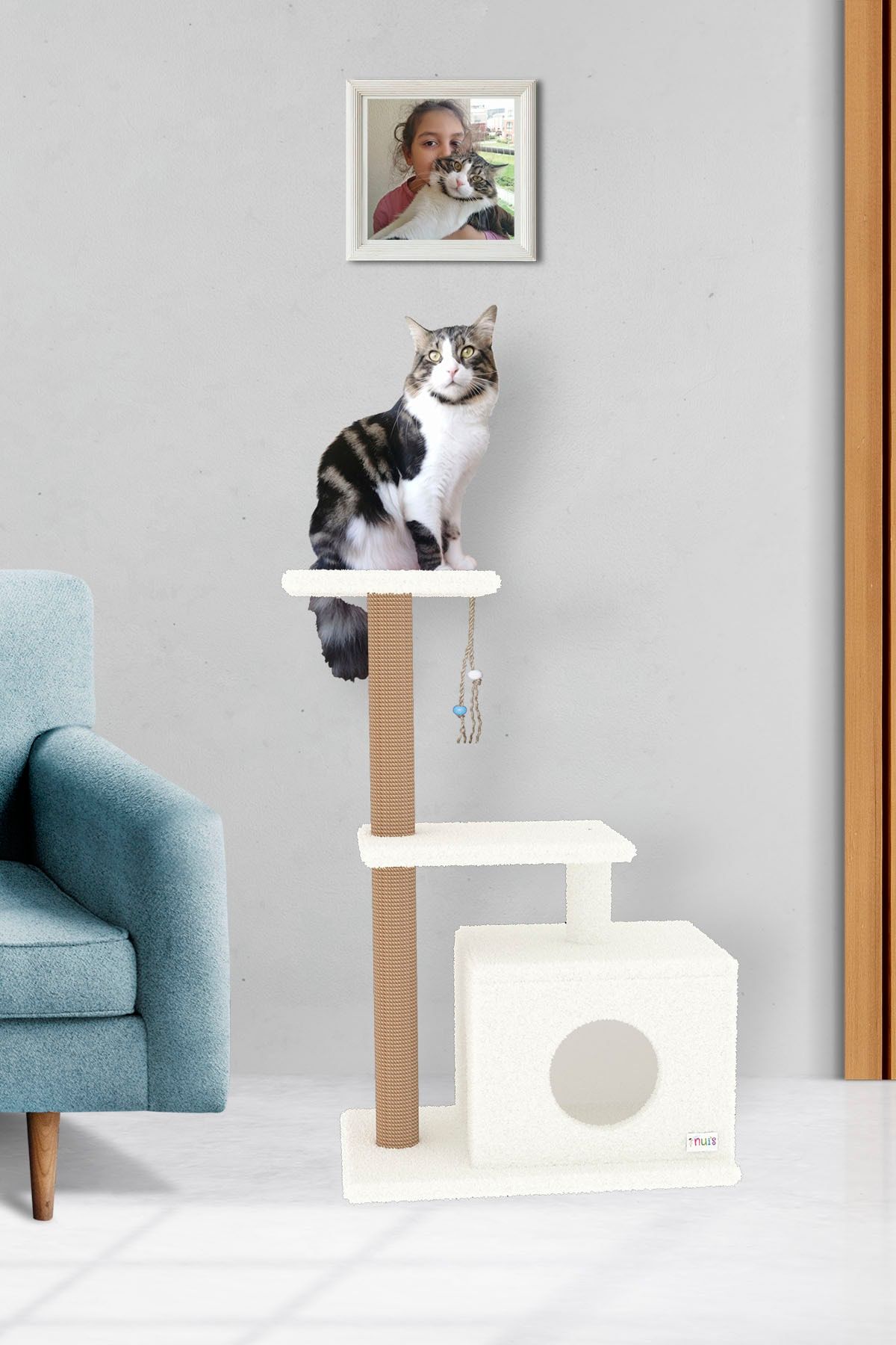 Nuis Yumoş Kedi Evi Beyaz