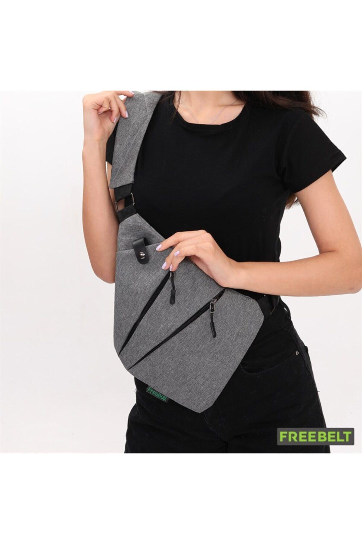 Freebelt Çapraz Omuz Askılı Vücut Çantası Gri