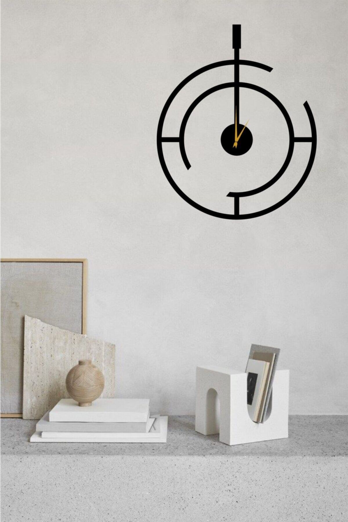 İNFİRAD TASARIM Dekoratif Ahşap Tasarım Duvar Saati 60x60