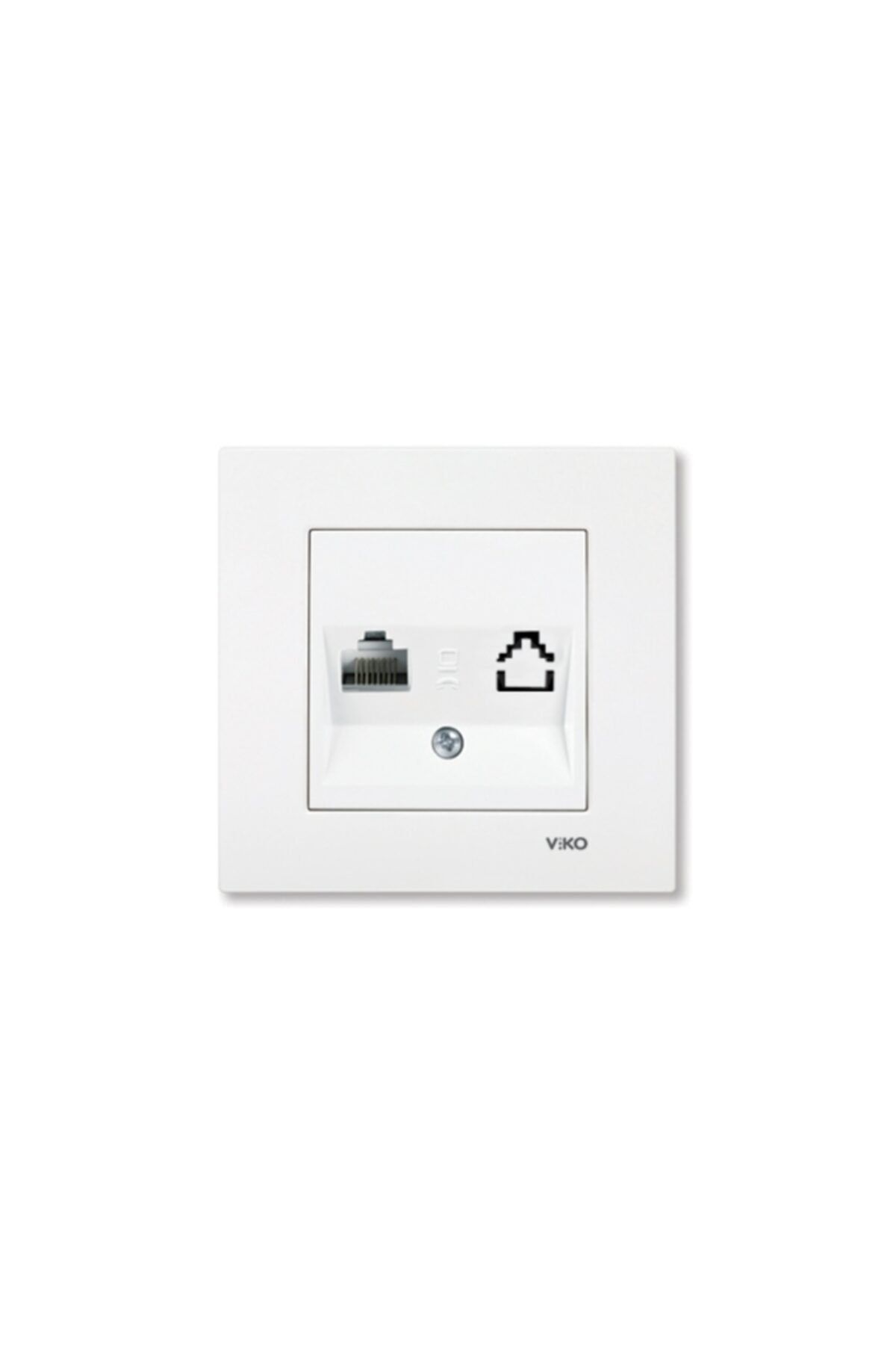 VİKO Karre Tekli Data Prizi (rj45 Cat6) Çerçeveli Beyaz