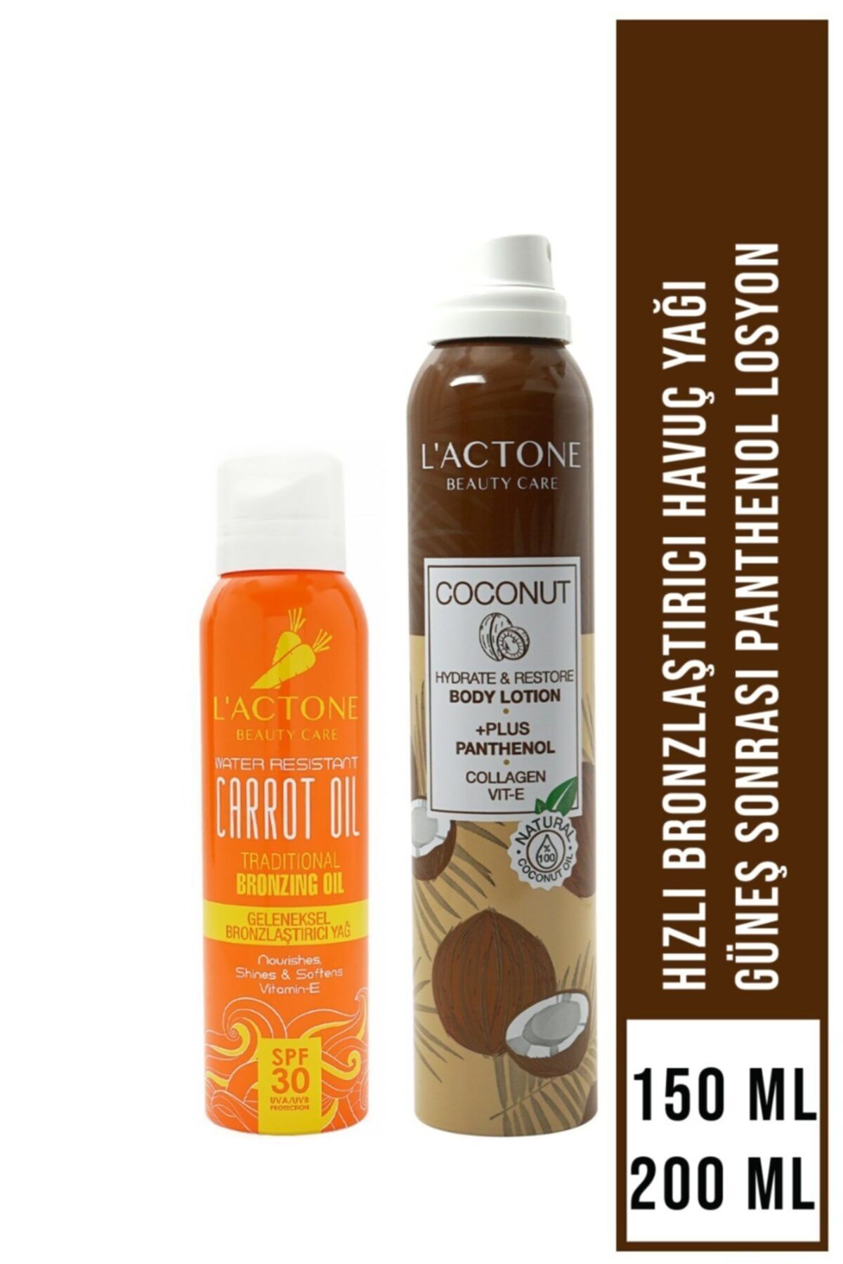 L'ACTONE Bronzlaştırıcı Havuç&coconut Losyon Set