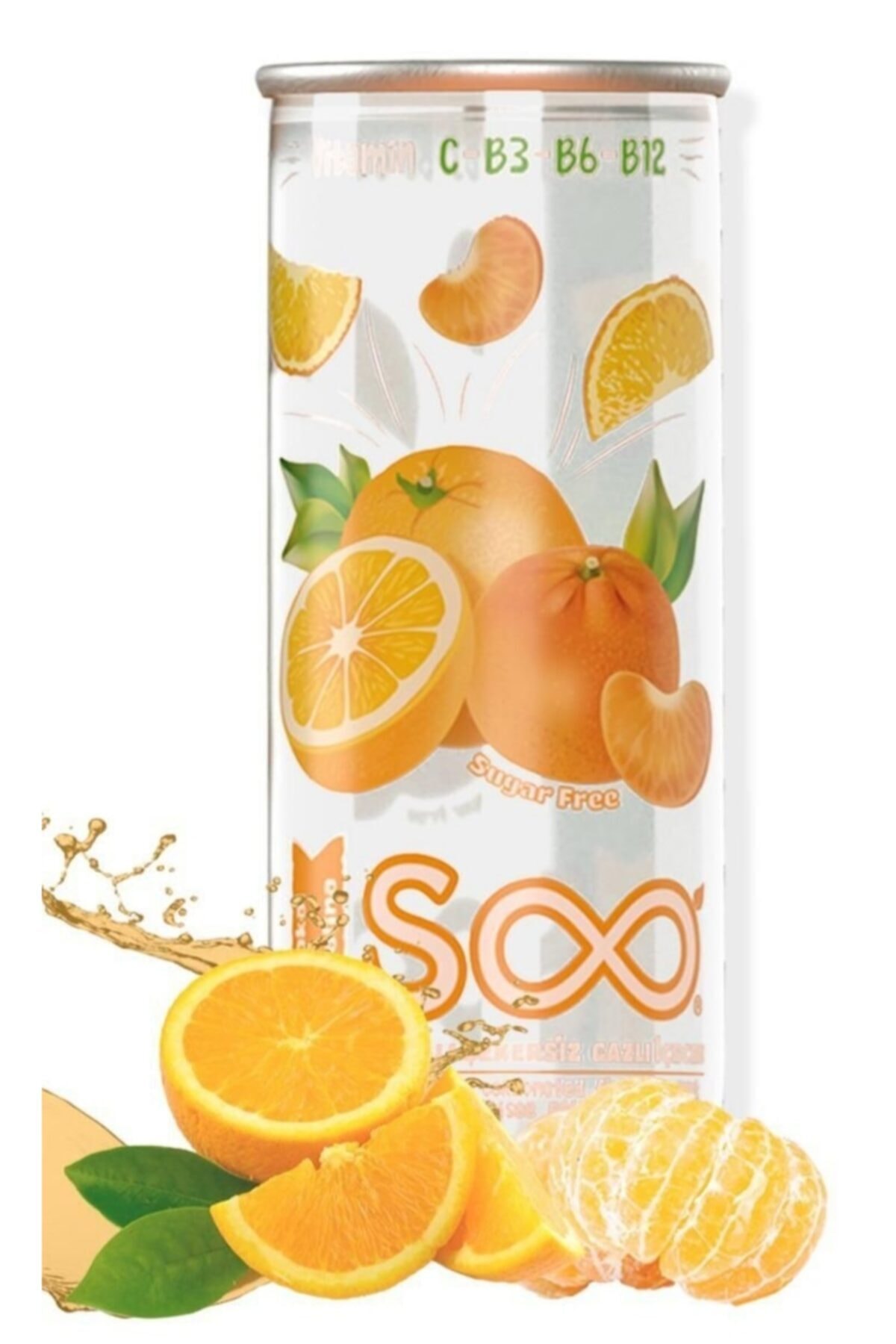 SOO Drink Portakal Mandalina C B3 B6 B12 Vitaminli Gazlı Içecek 24x250 Ml Pet Kutu