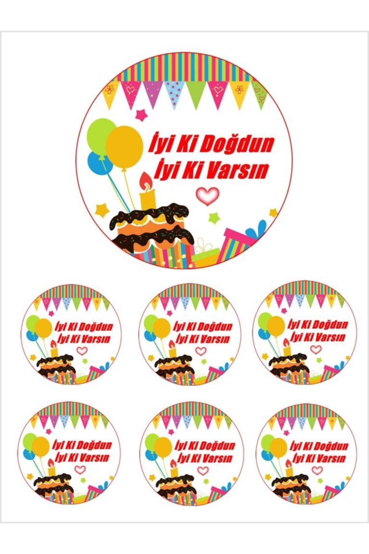 Pasta9 Yenilebilir Pasta Resmi I.d.i. Varsın Pirinç Kağıdından 6-8-10 Kişilik Pastaya Uygun 16 Cm