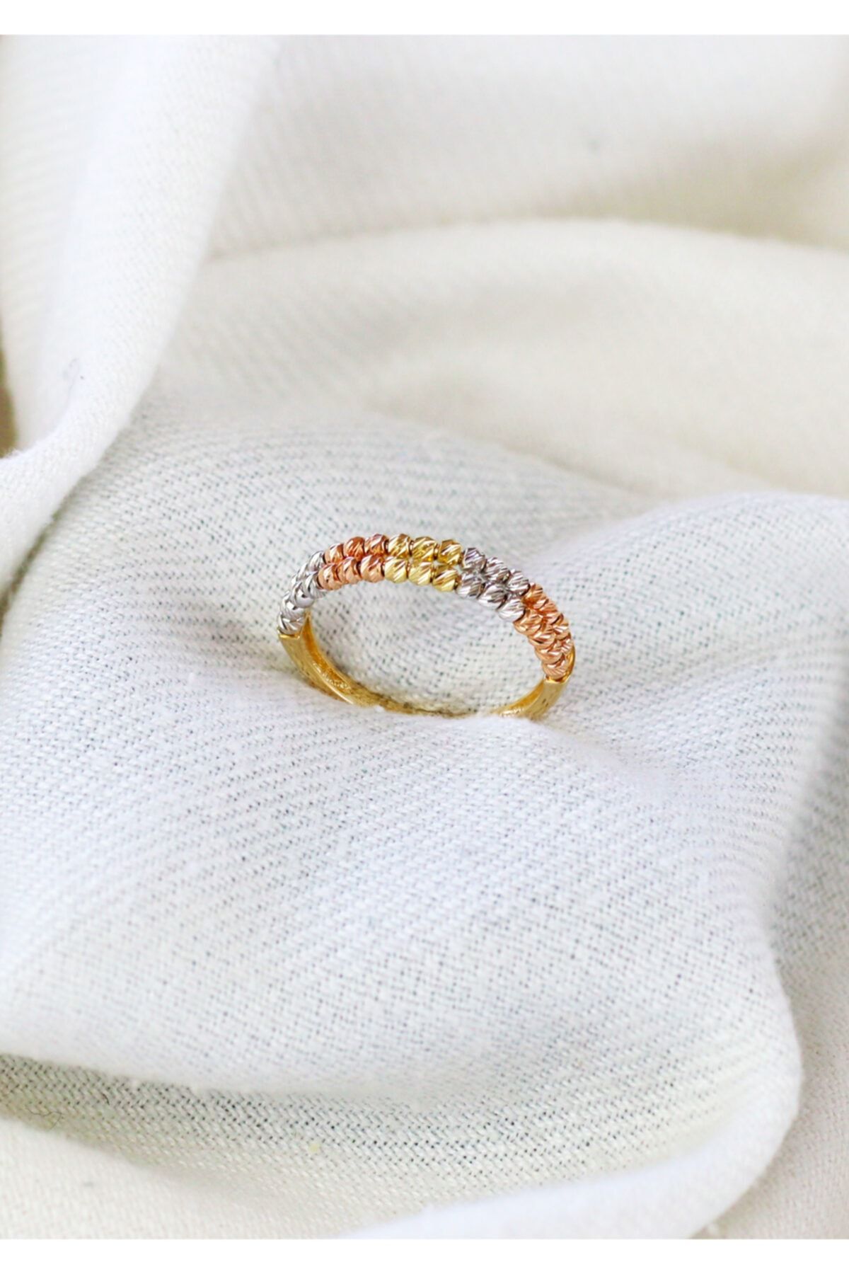 Rie Lie Gold and Jewelry Modern Tasarım Dorika Boncuk Yüzük