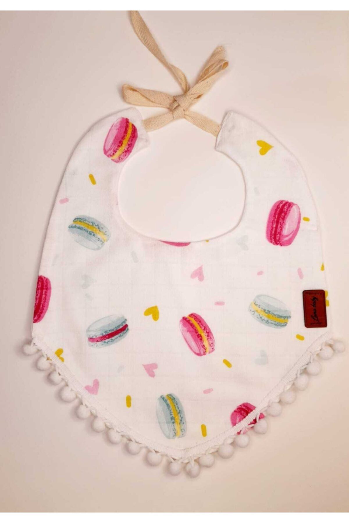 LUNA BABY Çift Katlı %100 Organik Müslin Makaron Bebek Ve Çocuk Yakalık Mama Önlüğü