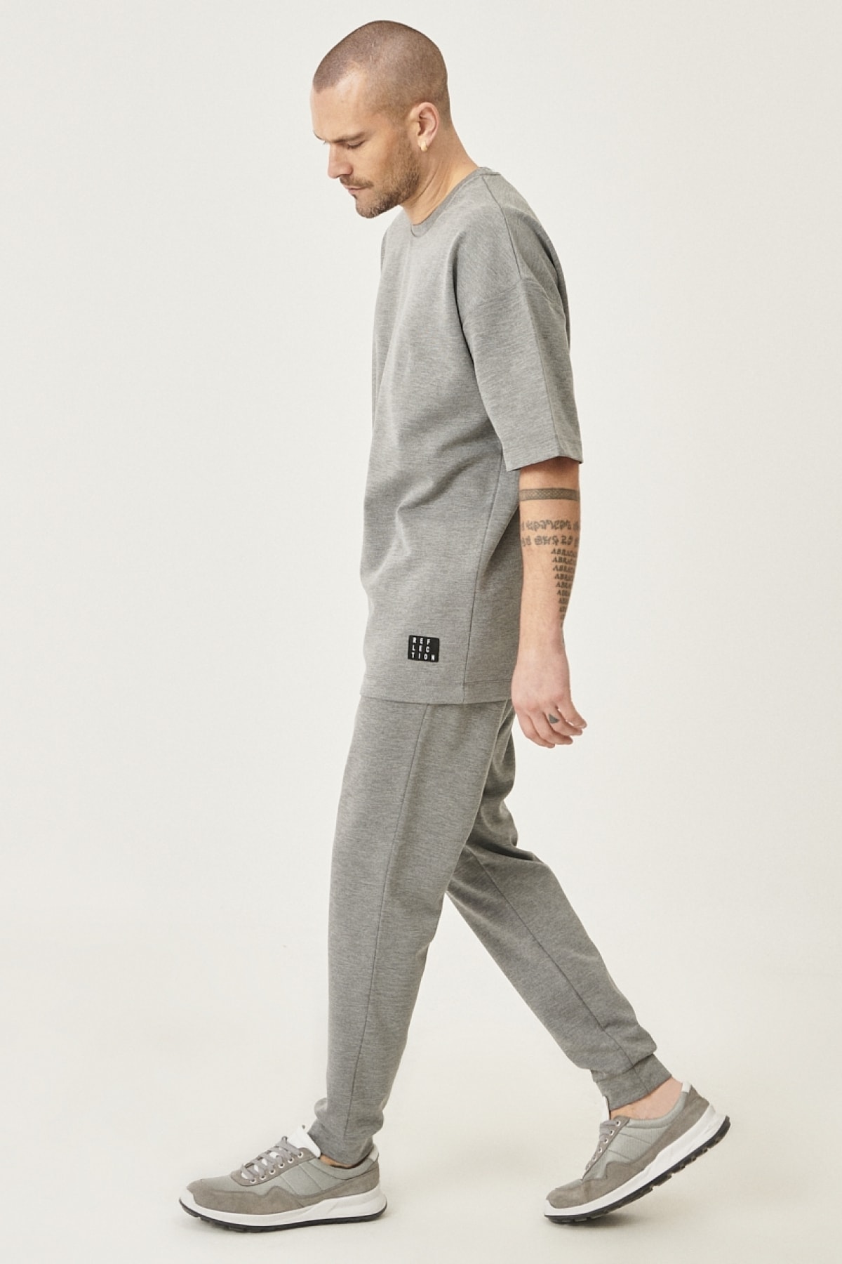 AC&Co / Altınyıldız Classics Erkek ACIK GRI MELANJ Standart Fit Beli ve Paçası Lastikli Rahat Spor Eşofman Altı