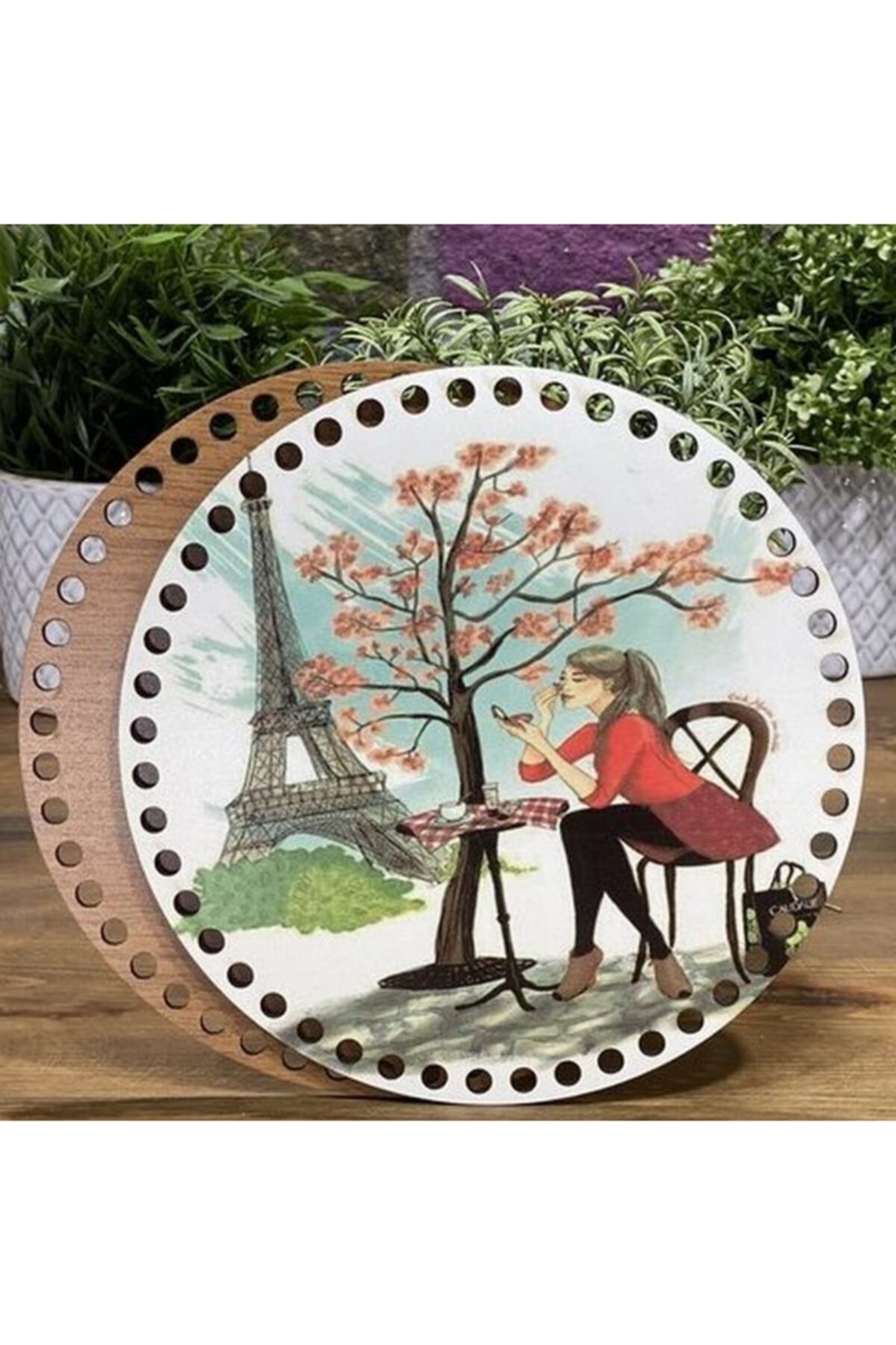 Diva İplik Diva Line Çanta Kenarı Ahşap Baskılı 2'li (çap: 20 Cm) Bck-89