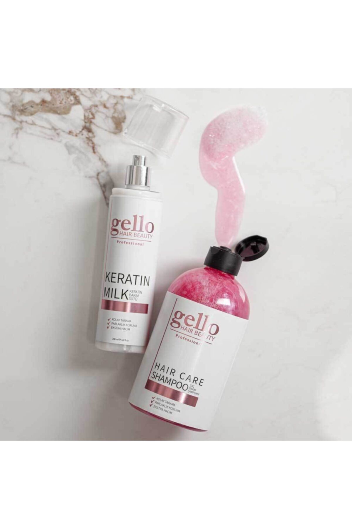 GELLO Keratin Sütü + Keratinli Saç Şampuanı