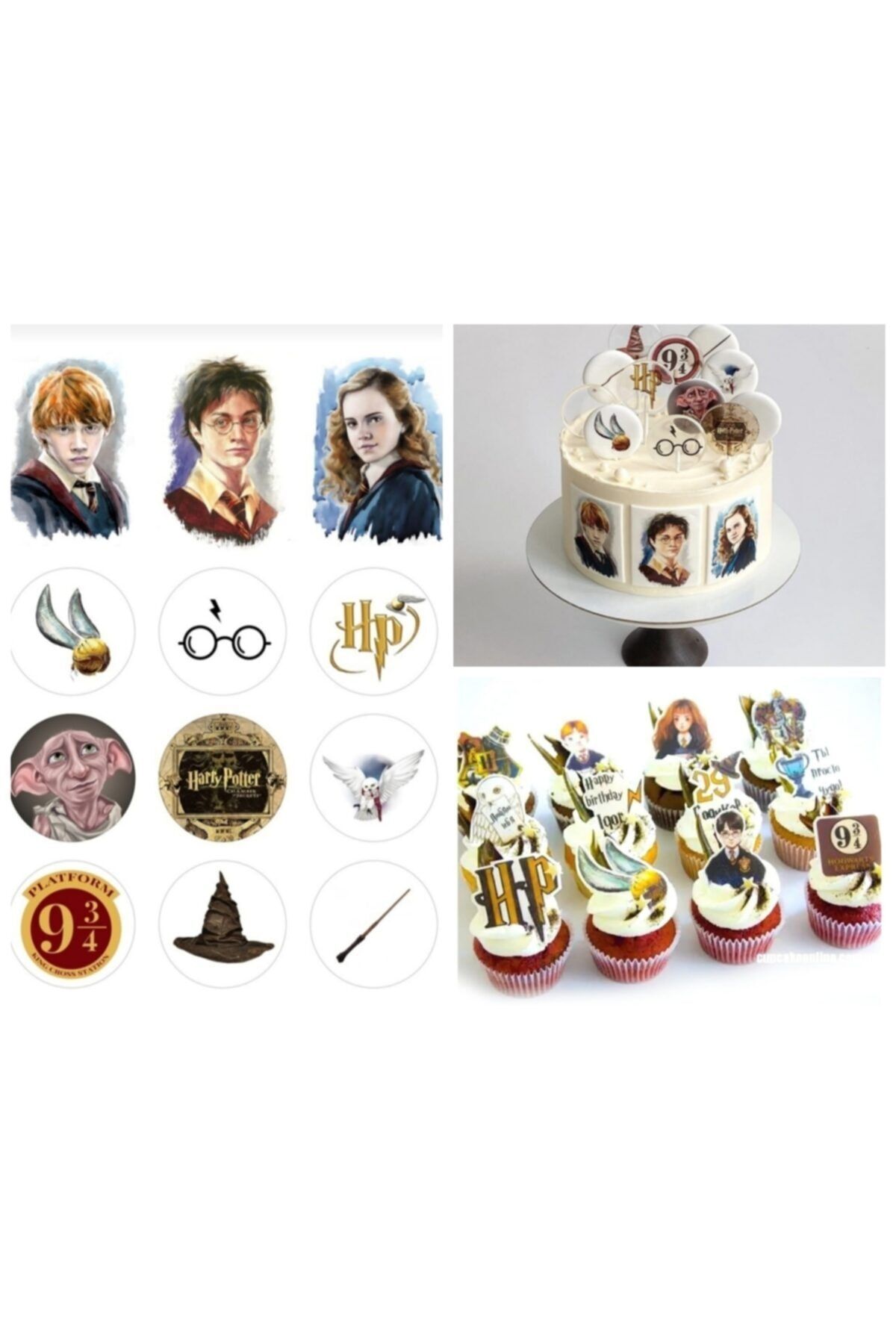 SEVVOM Boutique Harry Potter Resimli Pasta Ve Kurabiye Için Yenilebilir Şeker Kağıt Baskısı