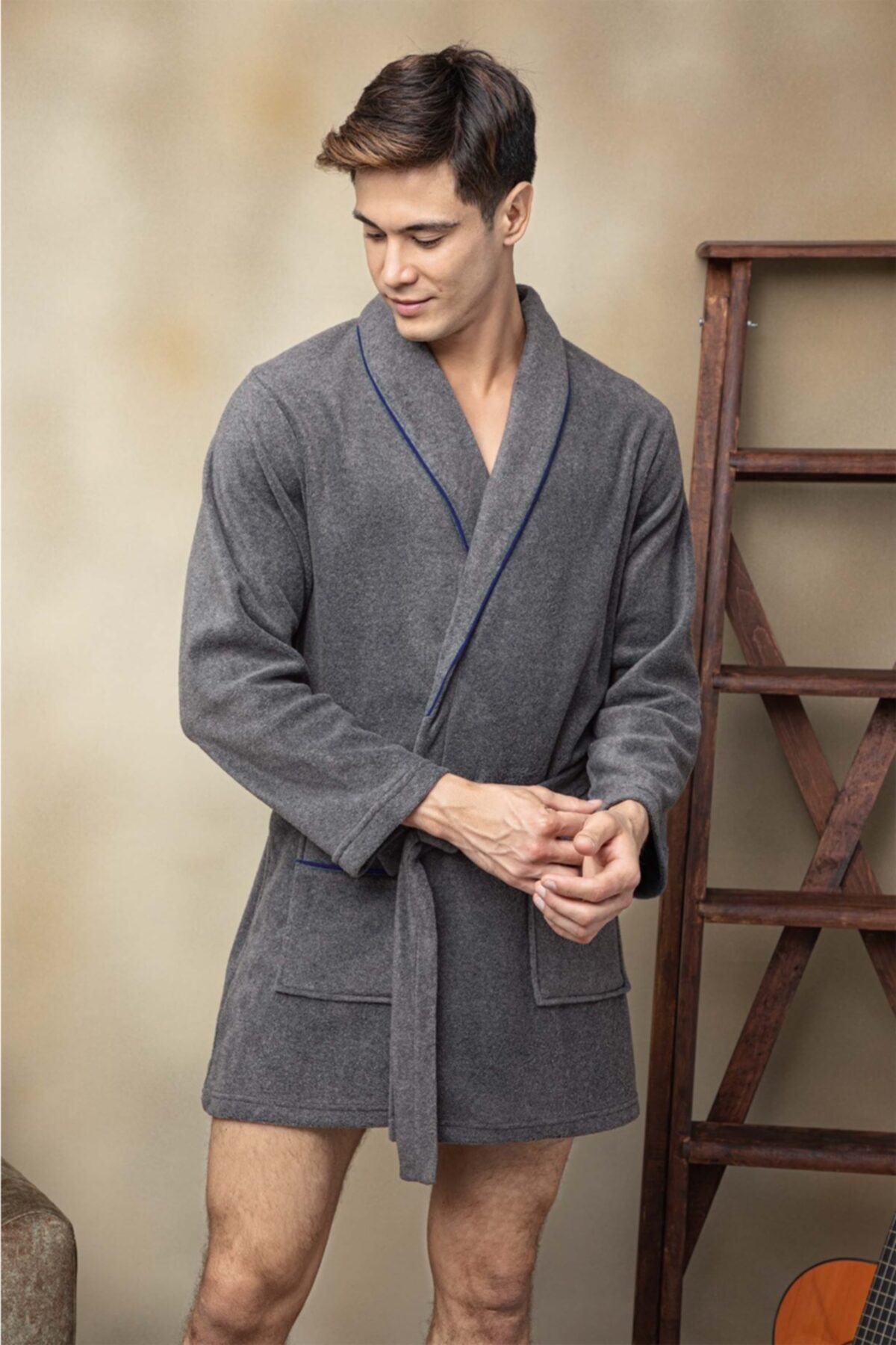 SWATİ Erkek Füme Polar Sabahlık Robdöşambr Rob