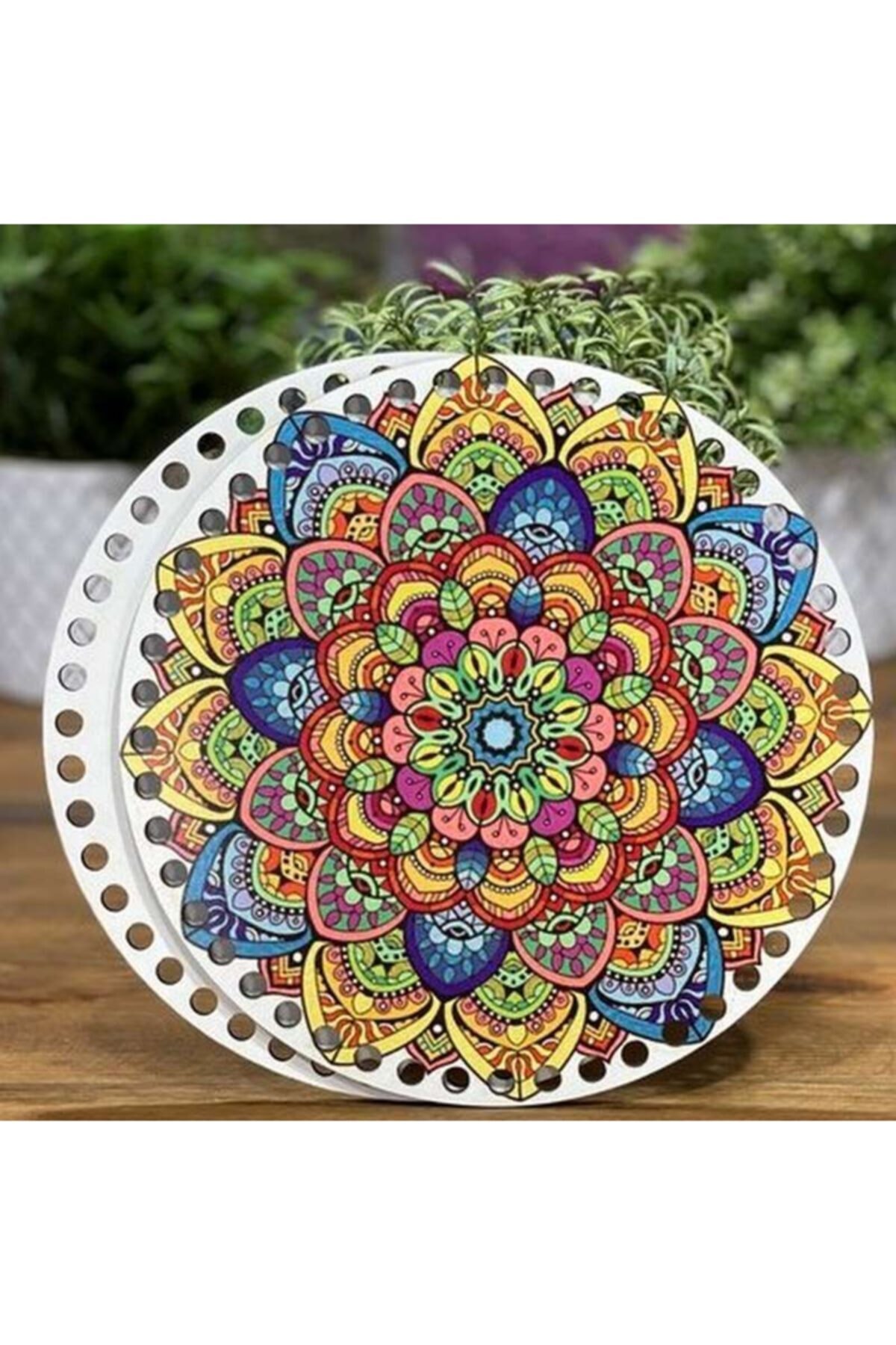 Diva İplik Diva Line Çanta Kenarı Ahşap Baskılı 2'li (çap: 20 Cm) Bck-115
