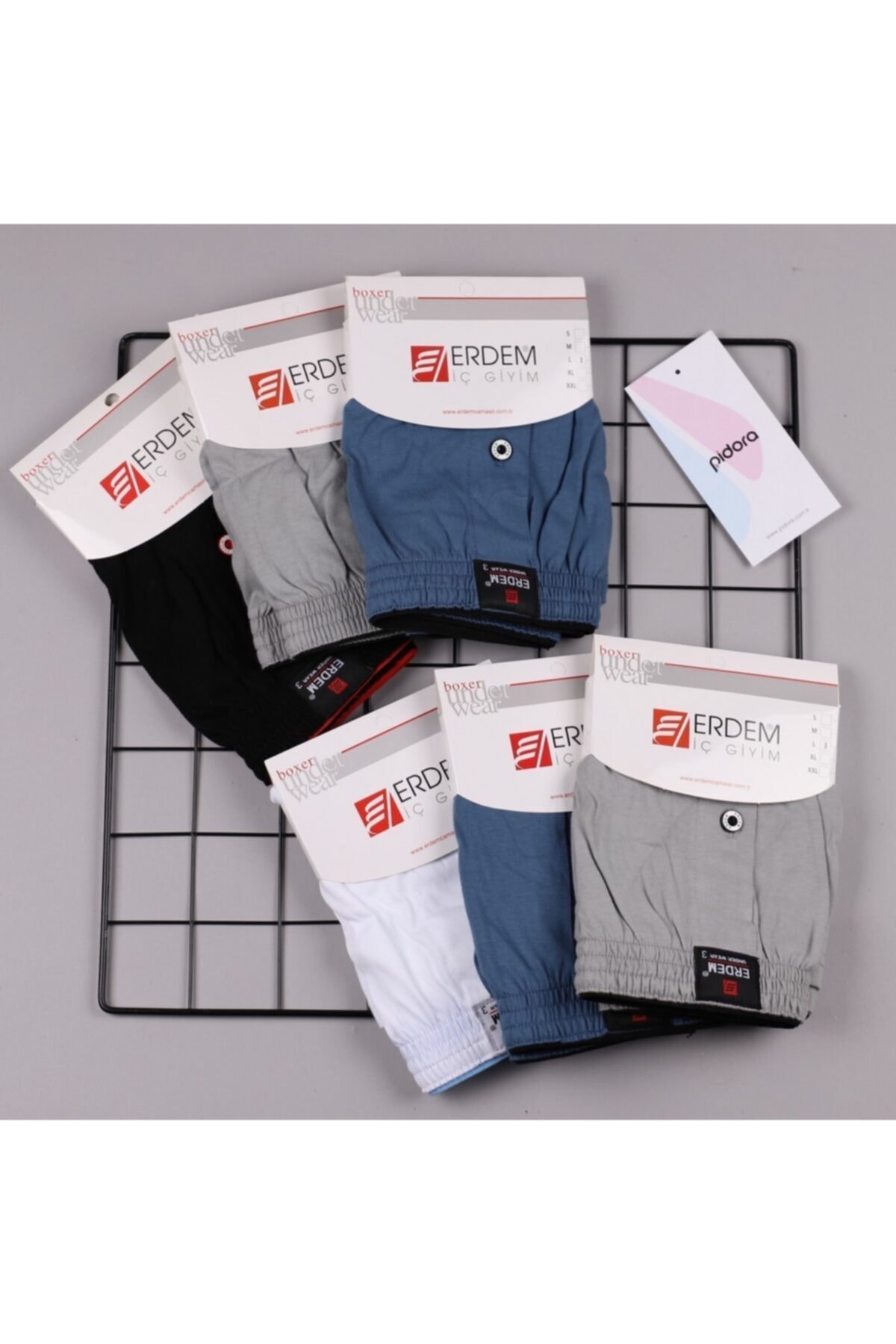 Erdem 1400 Erkek Düz Penye Boxer 3lü