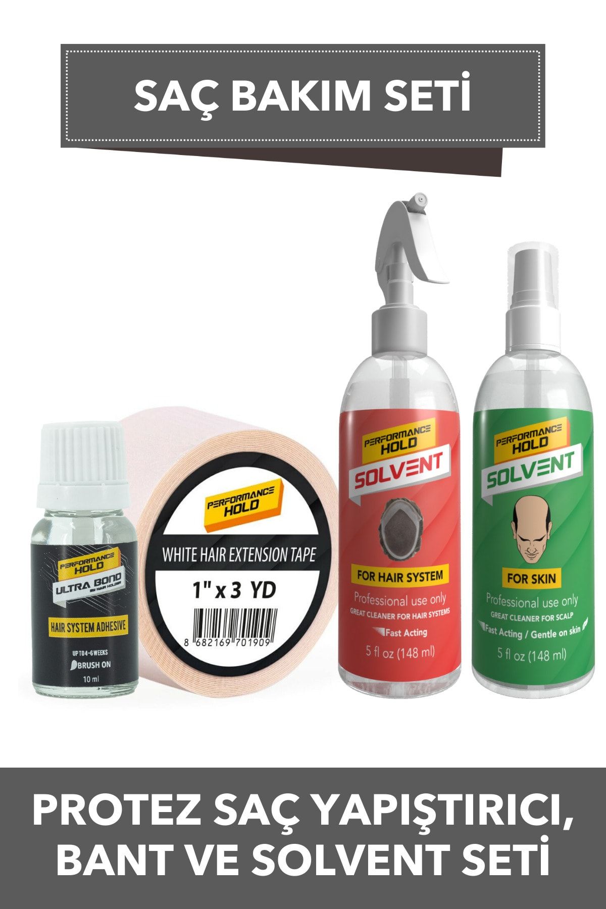 Performance Hold Ultra Bond Yapıştırıcı Beyaz Rulo Saç Bandı 3 Metre Cilt Ve Protez Saç Solventi