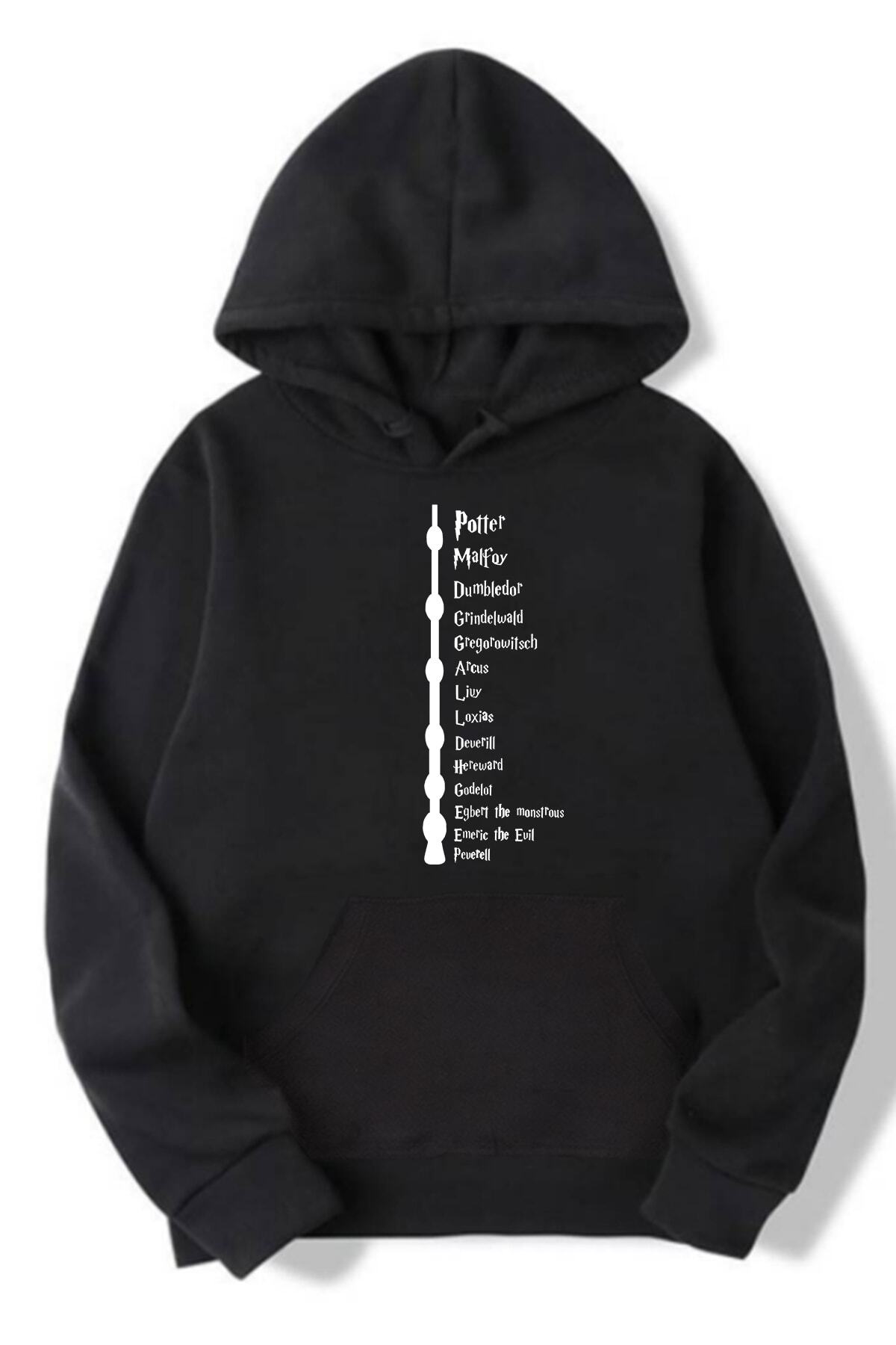 Gizmorki Kapüşonlu Kanguru Cepli Siyah Sweatshirt