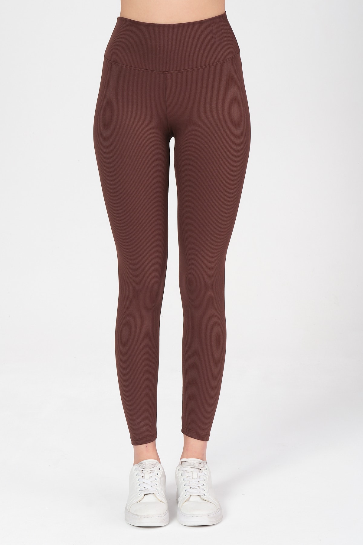 Mascarano Yüksek Bel Kahverengi Fitilli Tayt