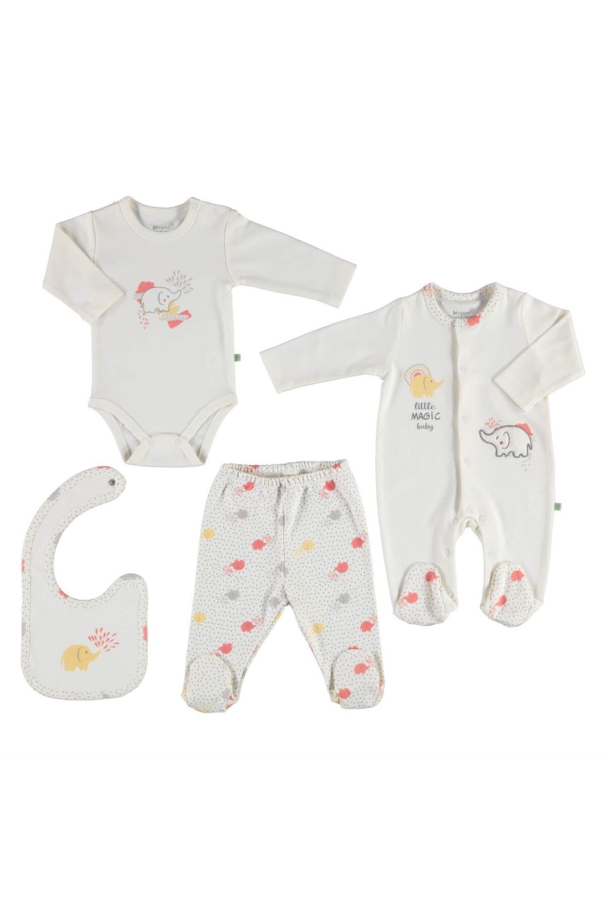 Bibaby Biorganic Natural Circus Tulumlu Tüllü Set 62221 Ekru Nar Çiçeği
