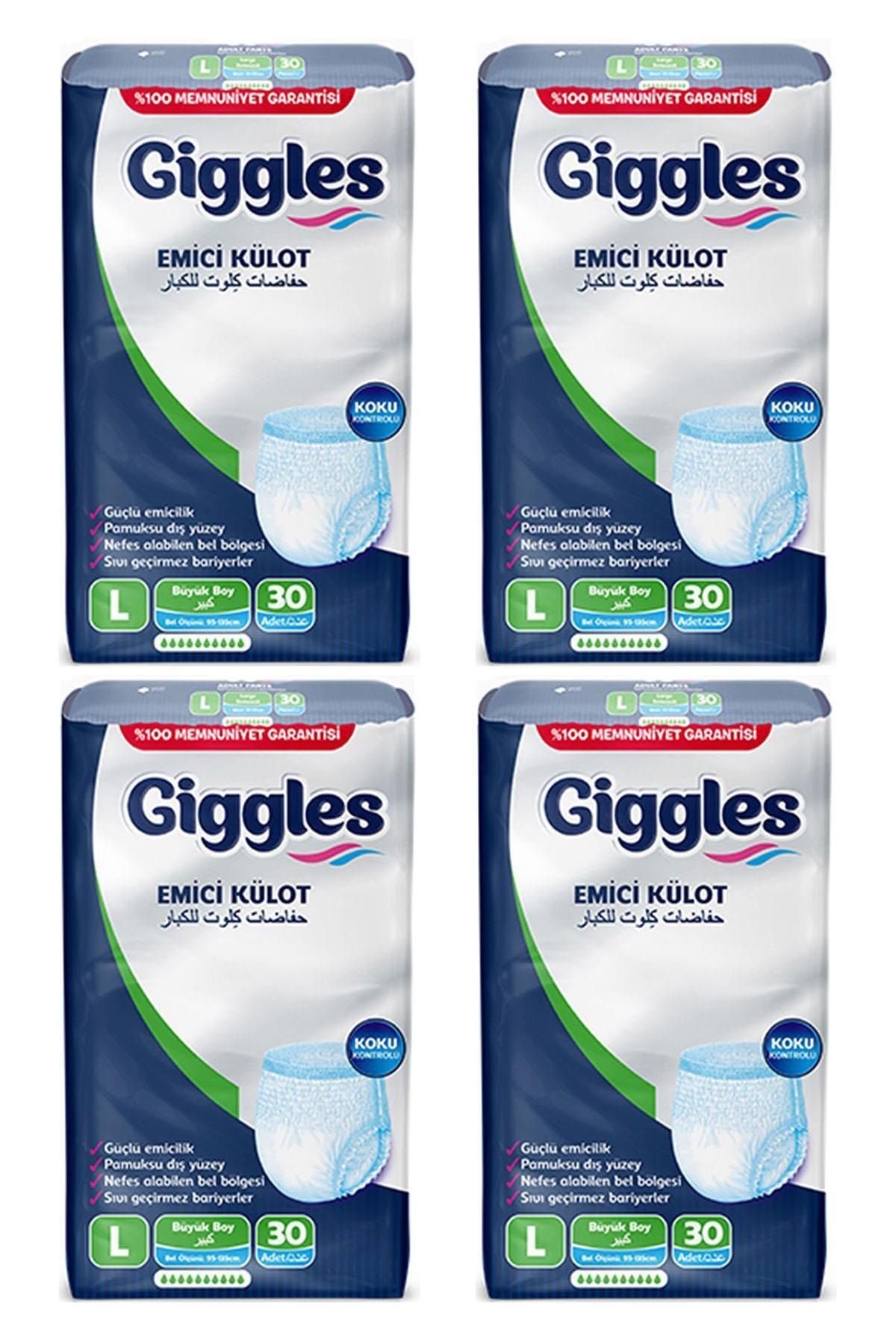 giggles Yetişkin Emici Külot Large 30'lu 4 Paket (120 Adet)