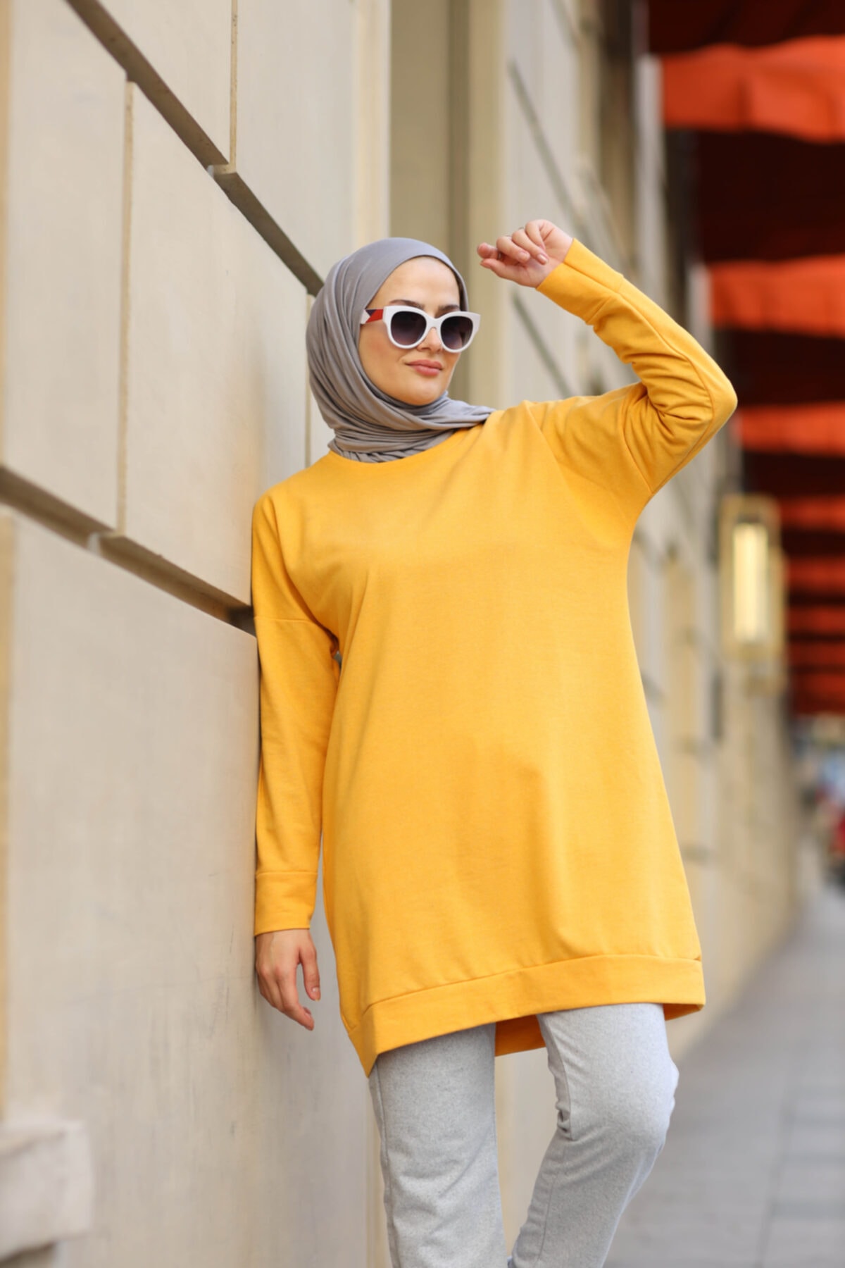 YEK CLOTHİNG Sarı Tesettür Sweatshirt