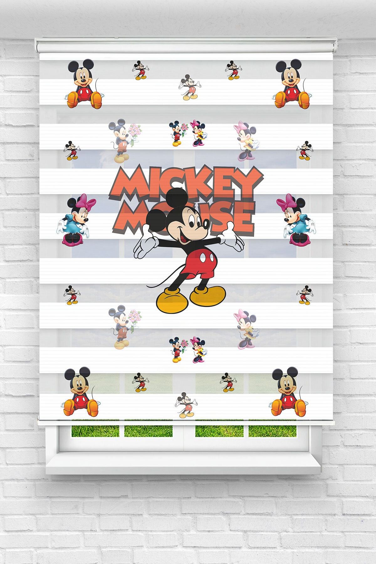 Pİ AŞ Mickey Mouse Baskılı Zebra Perde-çocuk Odası Perdesi-dijital Baskılı Zebra Stor Perde