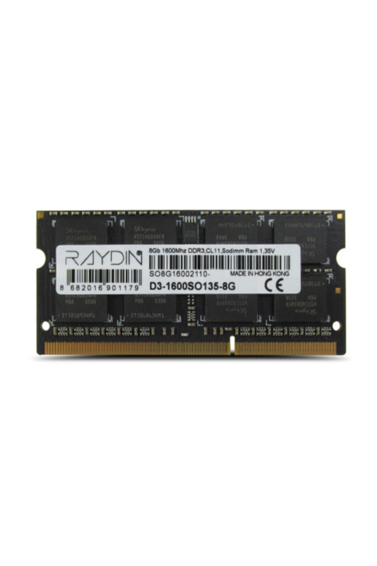 Raydın D3-1600so135-8g 8gb, Ddr3, 1600mhz, 1,35v, Cl11, Notebook Sodımm Ram