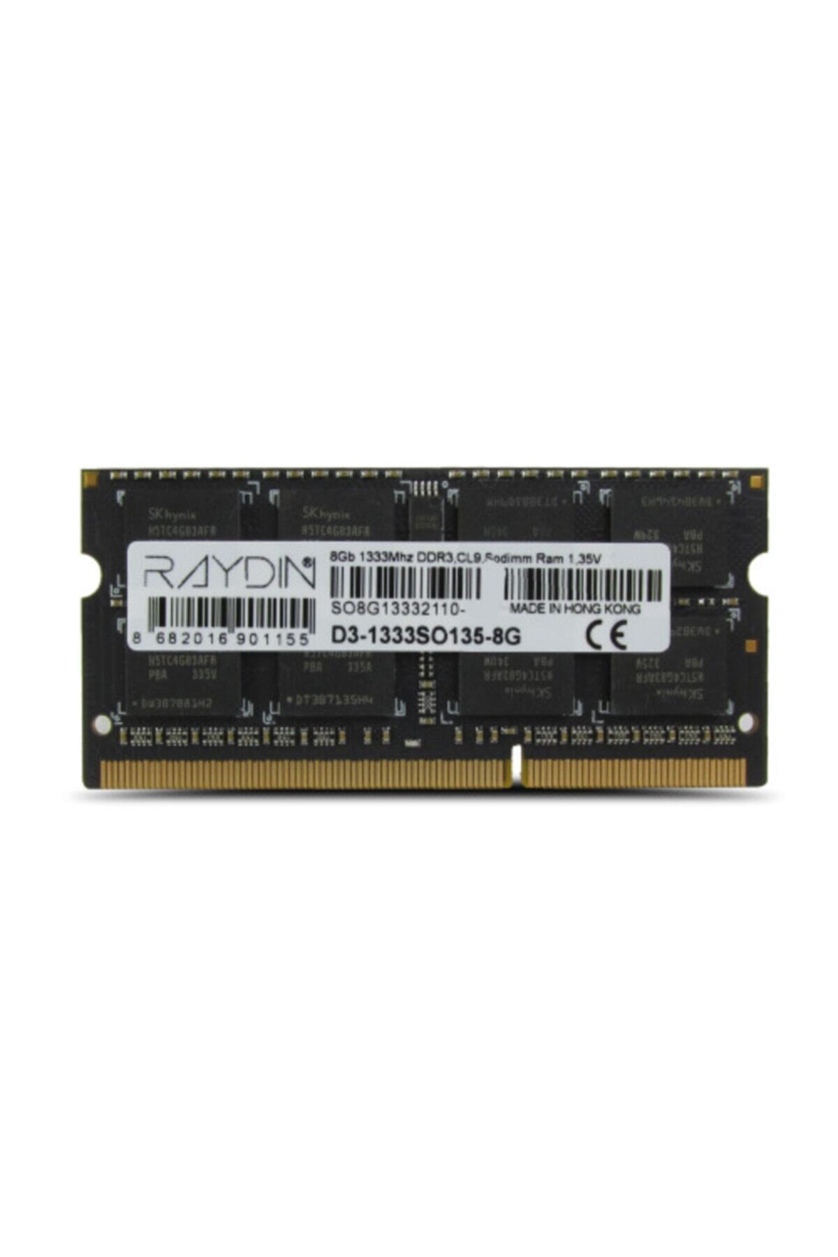 Raydın D3-1333so135-8g 8gb, Ddr3, 1333mhz, 1,35v, Cl9, Notebook Sodımm Ram