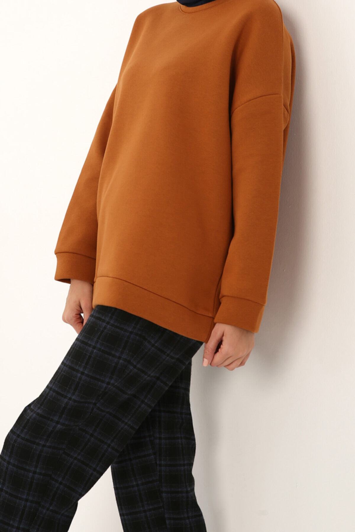 ALLDAY Hardal Üç Iplik Polarlı Basic Sweatshirt