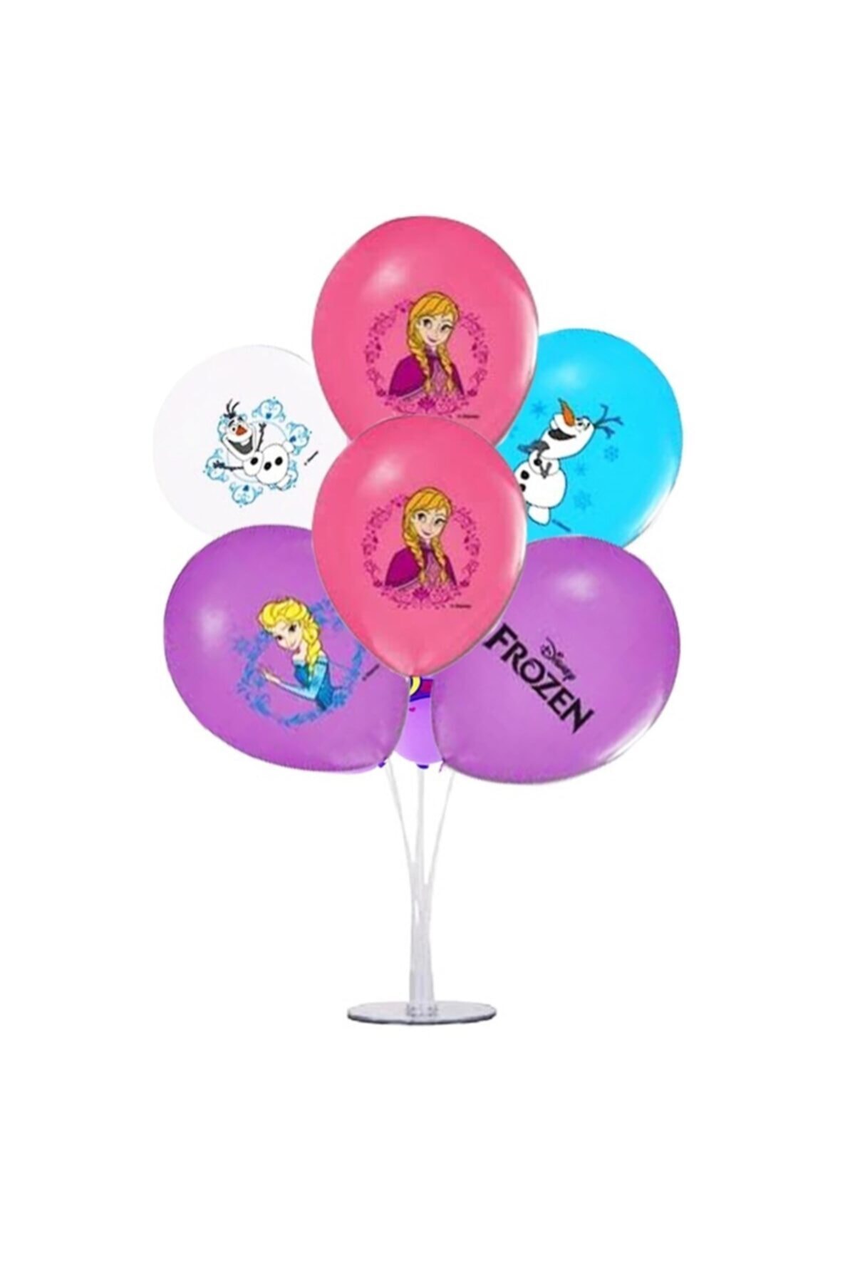 CAVAŞ sun hat Frozen Elsa 1 Adet 7 Li 75 cm Balon Standı Ve 7 Adet Frozen Balon