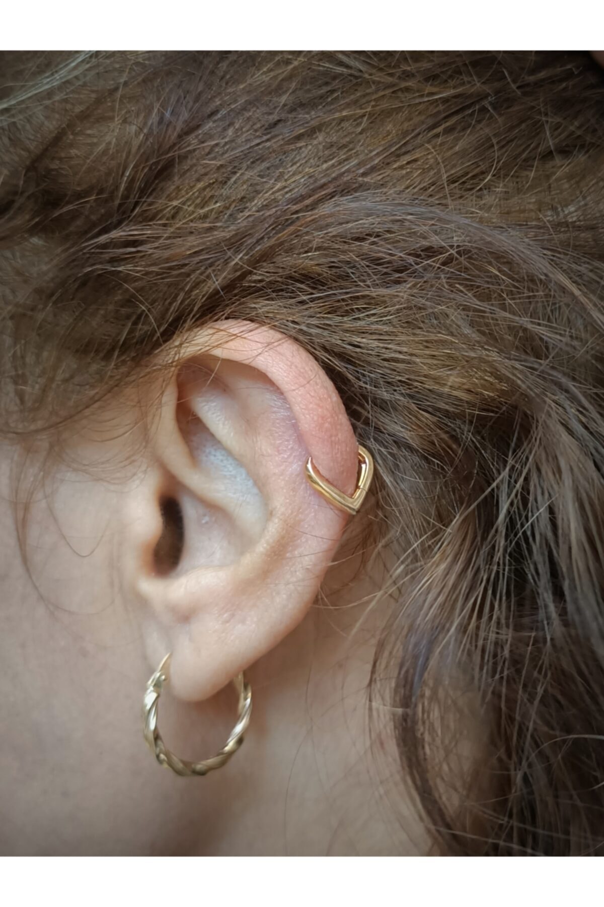 Arescollection Cerrahi Çelik Kalp Detay Mini Halka Tragus Helix Piercingi