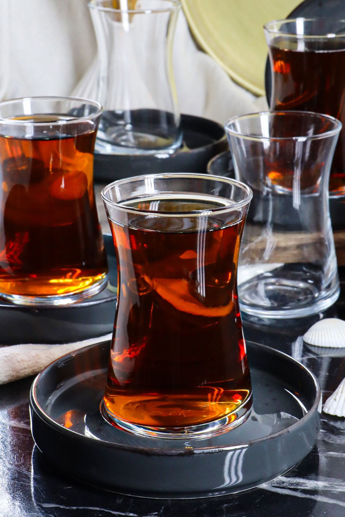 ACAR 11455 Alaca 12 Parça Çay Bardağı Seti Gri