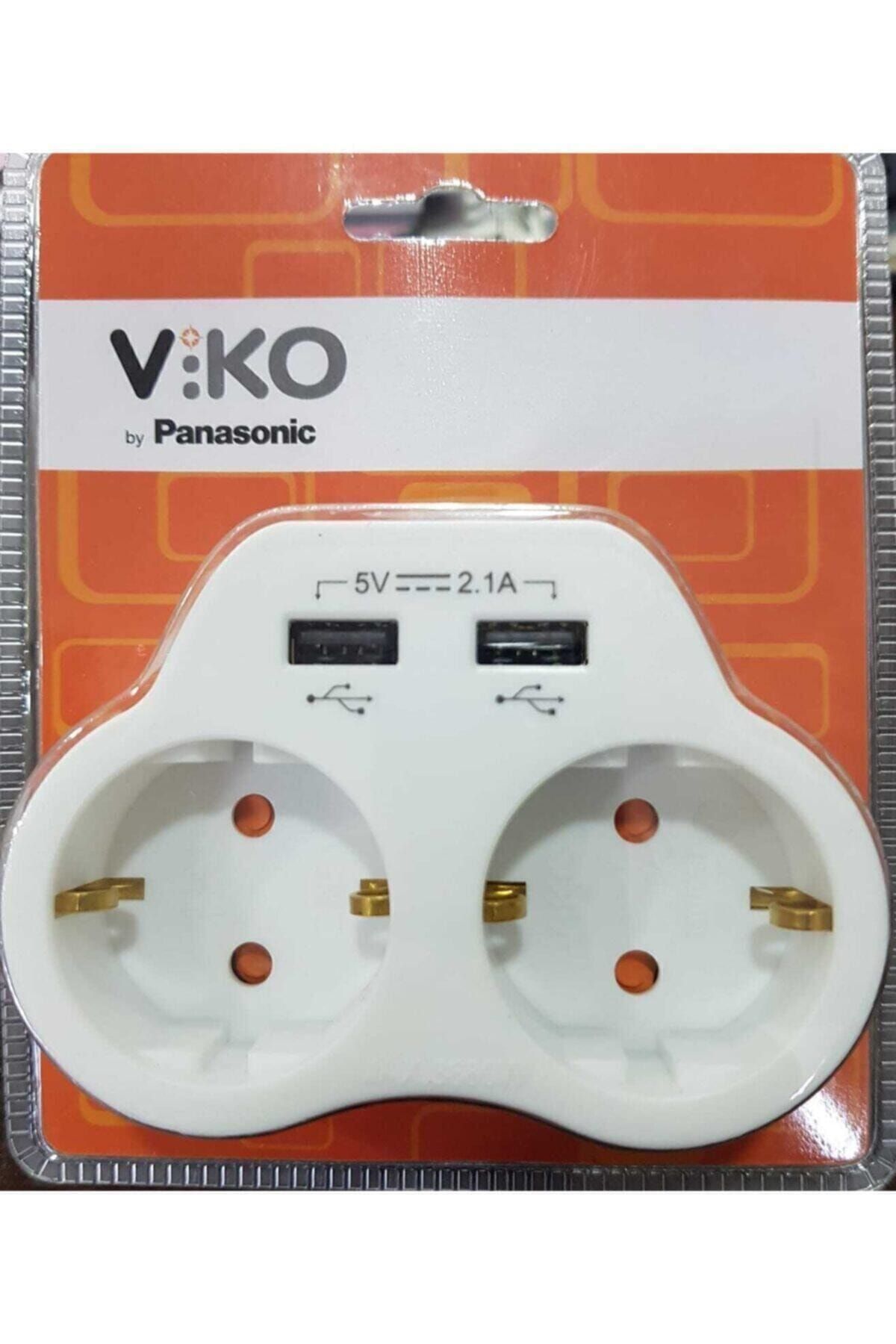 VİKO Ikili Topraklı Ve Usb Çıkışlı Fiş/priz (2.1A) .