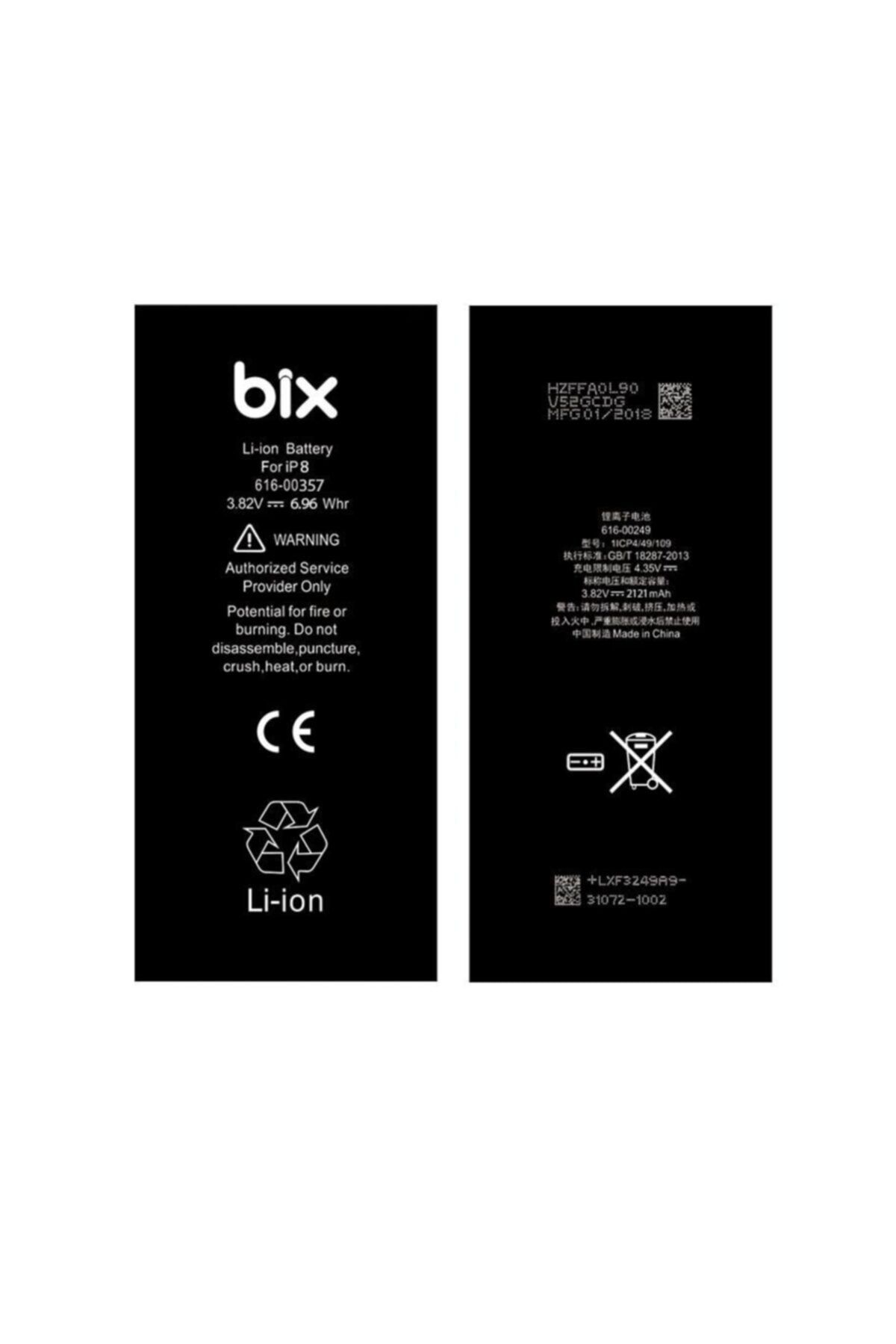 Bix Apple Iphone 8 Için 2150mah - Ekstra Kapasiteli Batarya Pil
