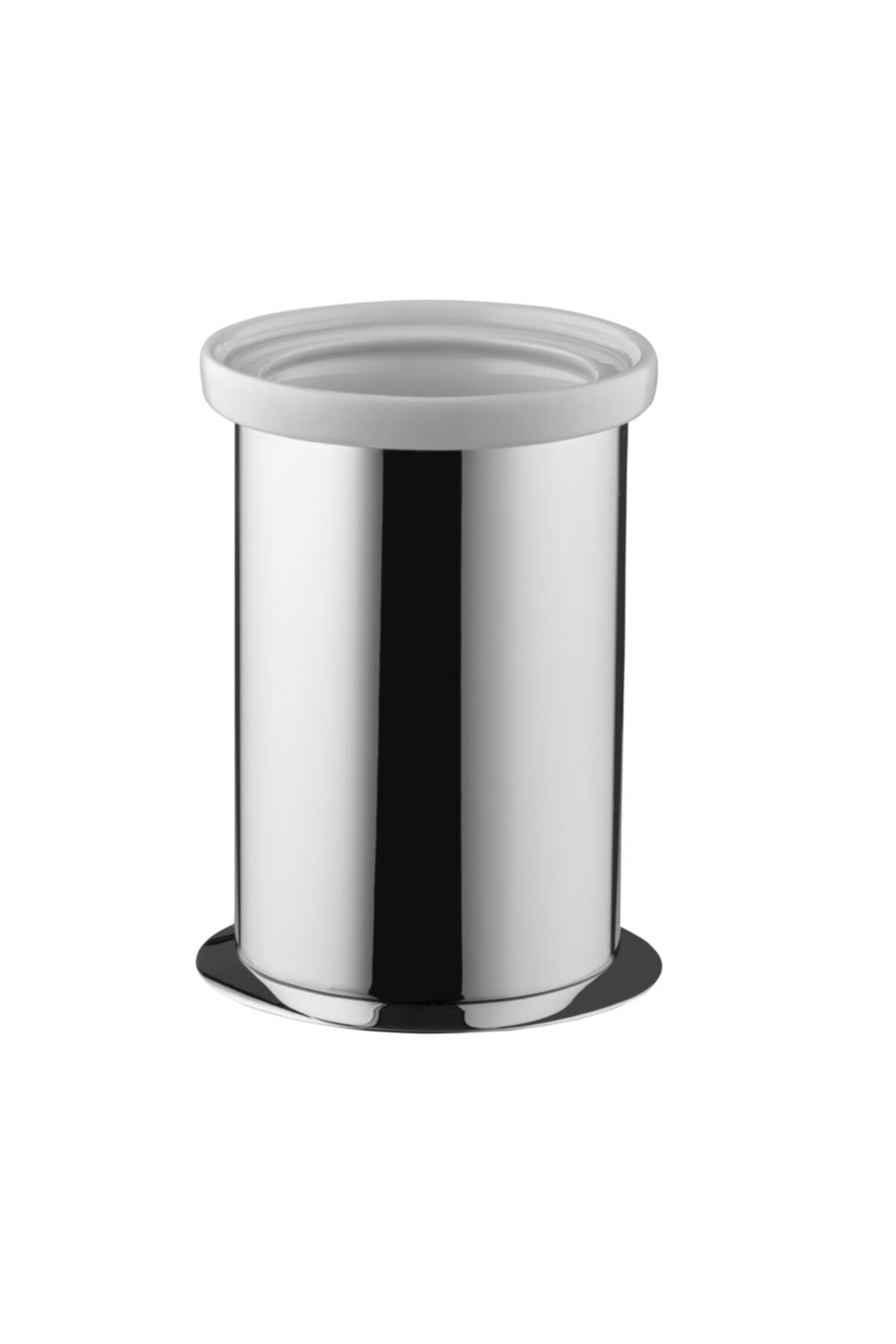 Line Bathroom Gri Diş Fırçalık Porselen Hazne Krom