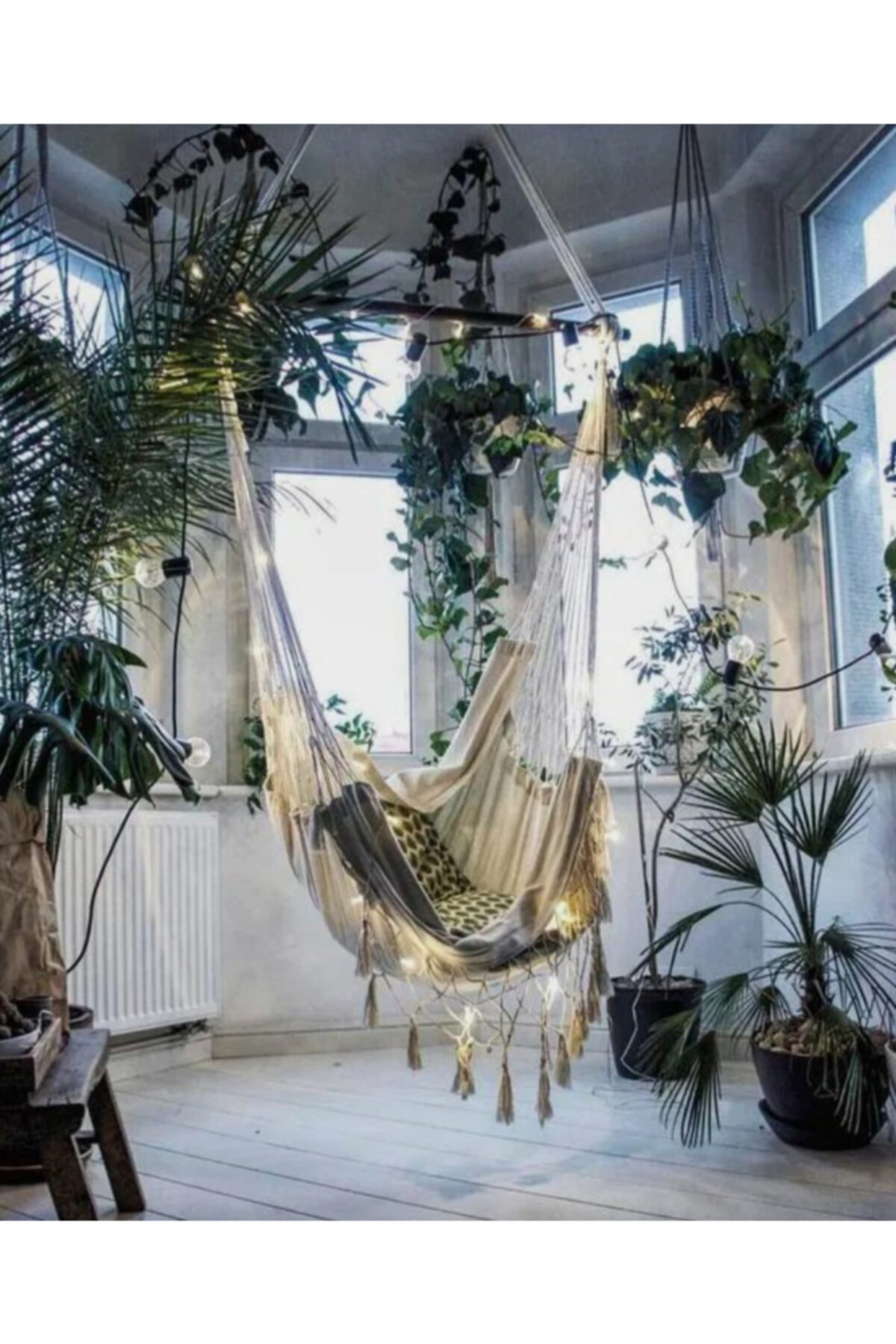 Designartist Makrome Örgü Salıncak Hamak
