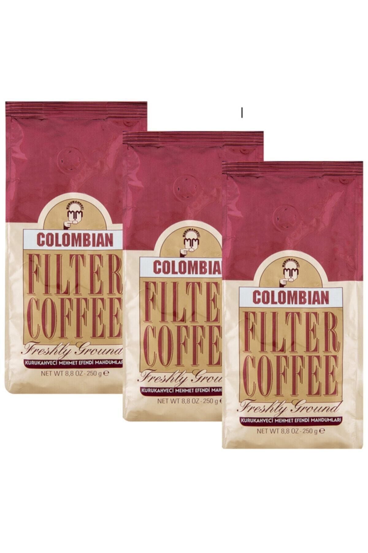 Kuru Kahveci Mehmet Efendi 3'lü Set Kurukahveci Mehmet Efendi Colombian Filtre Kahve 250 G X 3 Paket