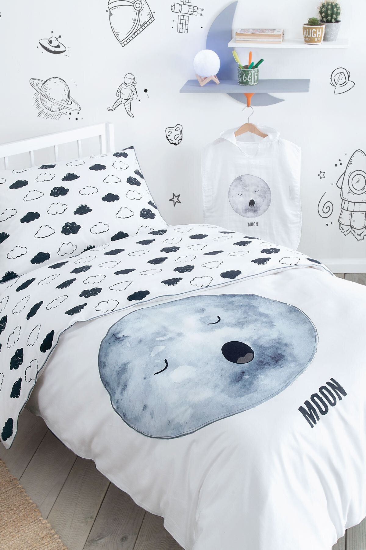 Hibboux Cosmic - Moon Tek Kişilik Nevresim Seti