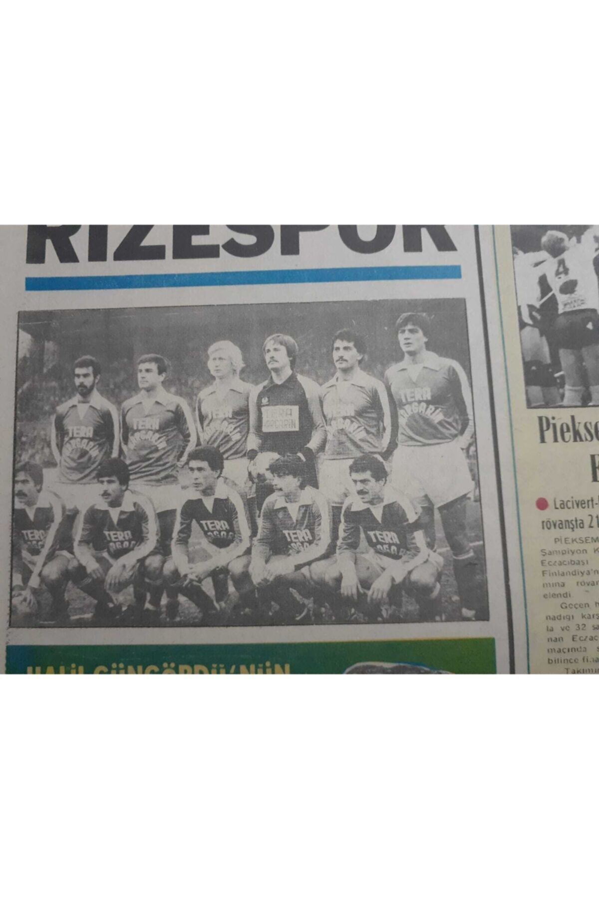 Gökçe Koleksiyon Son Havadis Gazetesi 19 Ocak 1981 - 1981 Rizespor Takım Posteri