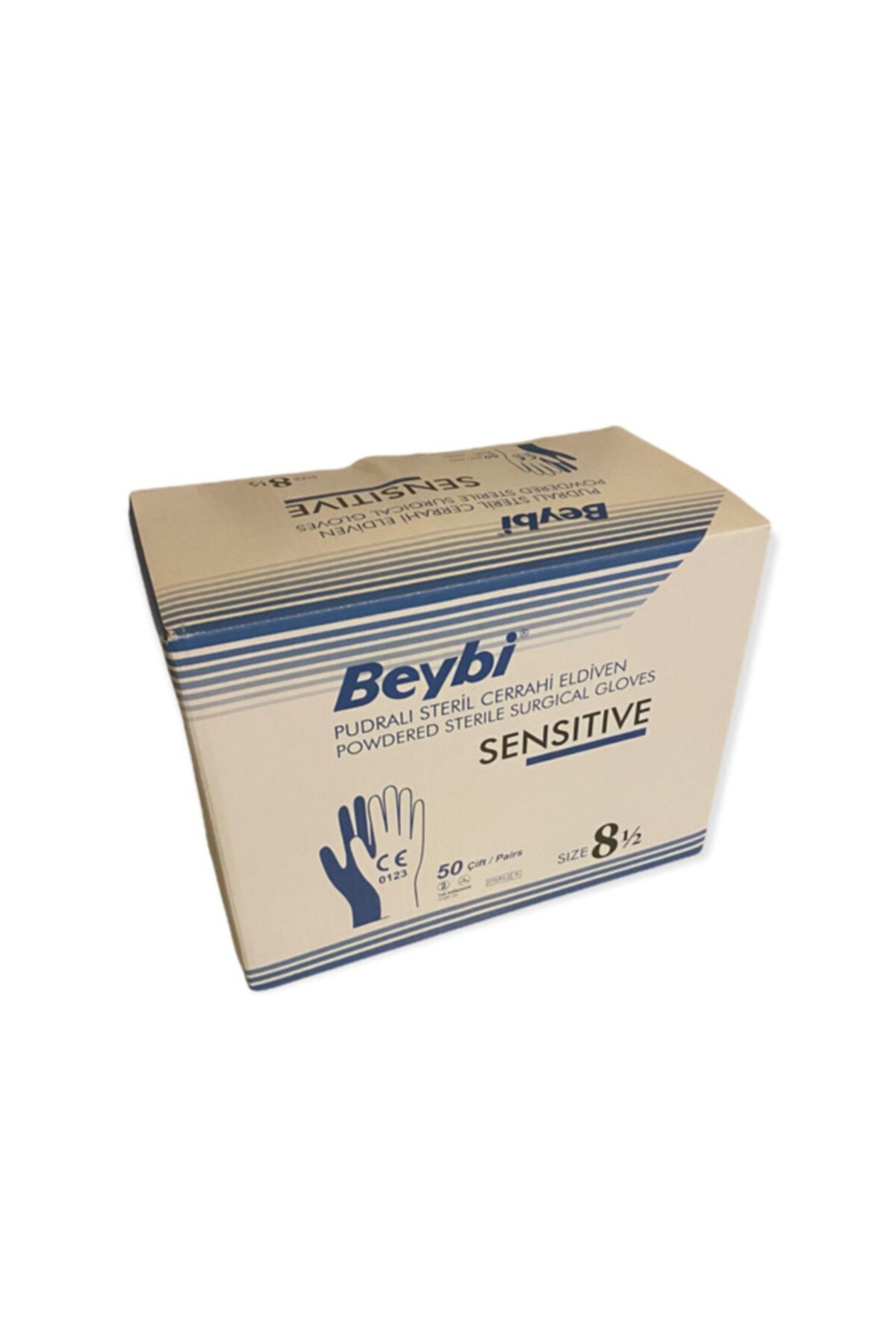 Beybi Sensitive Pudralı Steril Cerrahi Eldiven No:8,5 (50 Çift)