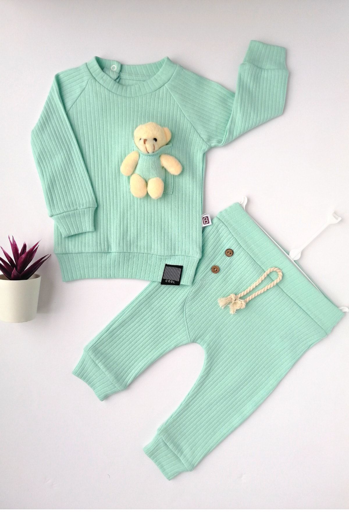 BABYCOOL Fitilli Ayıcıklı Unisex Bebek Takım