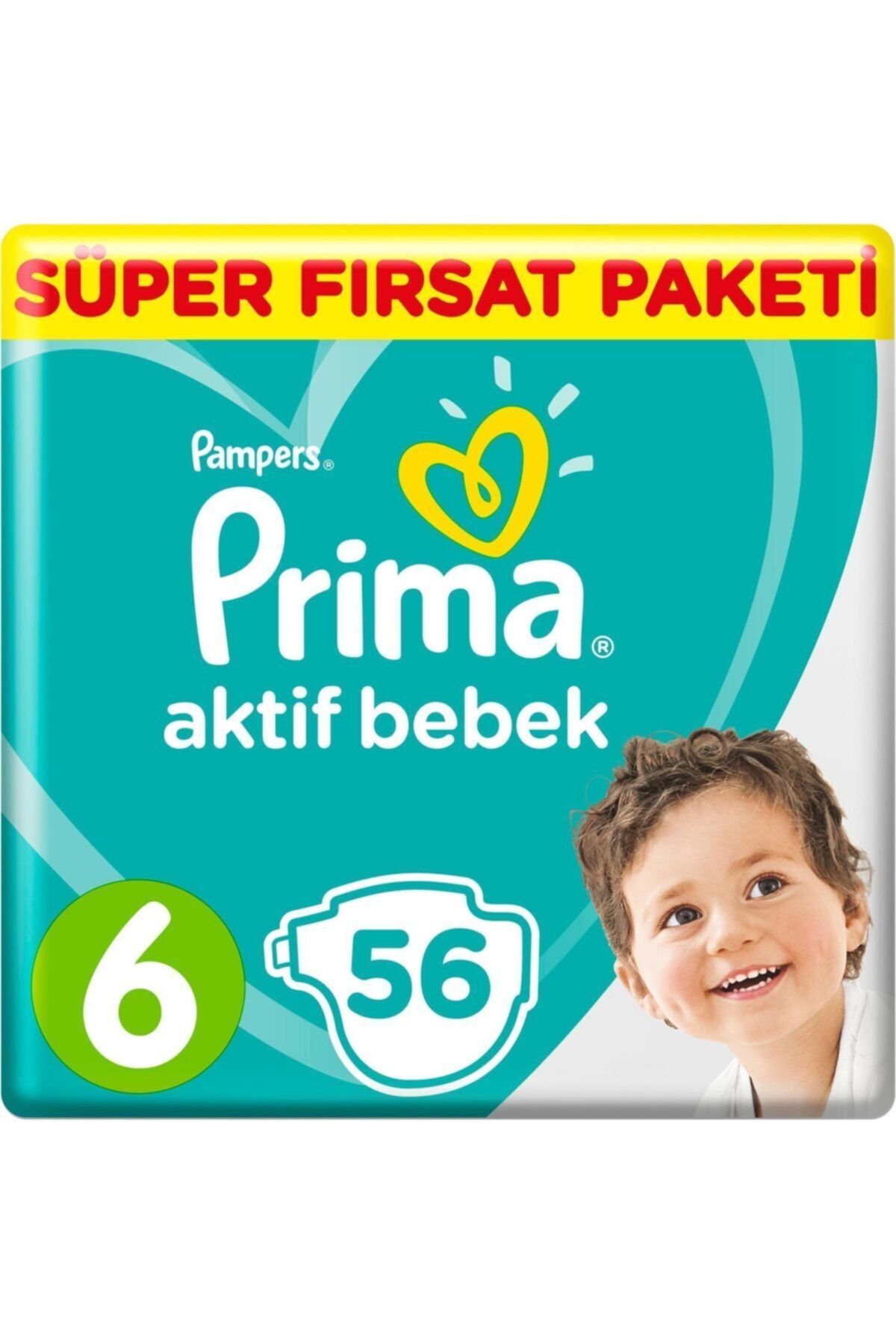 Prima Bebek Bezi Aktif Bebek Mega Fırsat Paketi 6 Beden 56 Adet