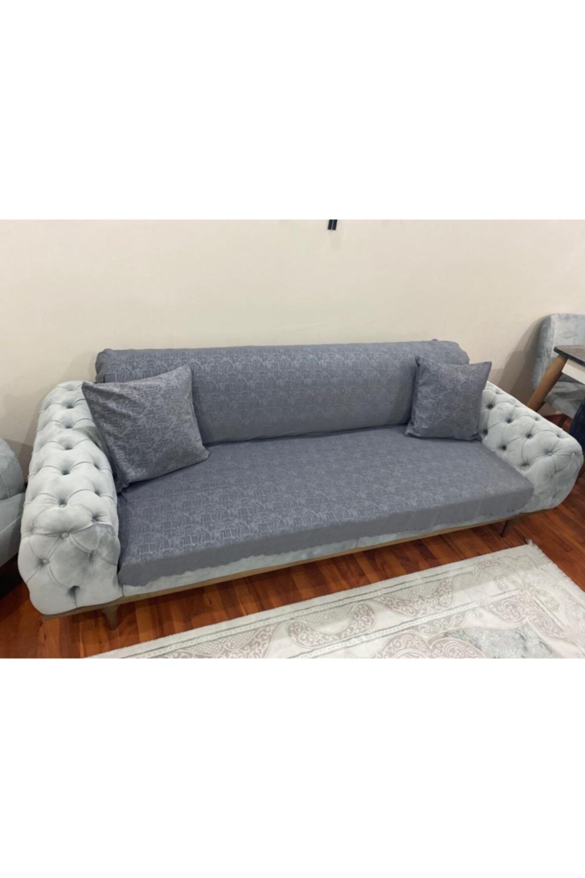 STELLO Gri Çok Amaçlı Maxi Takım 3+3+1+1 ve  4 Kırlent
