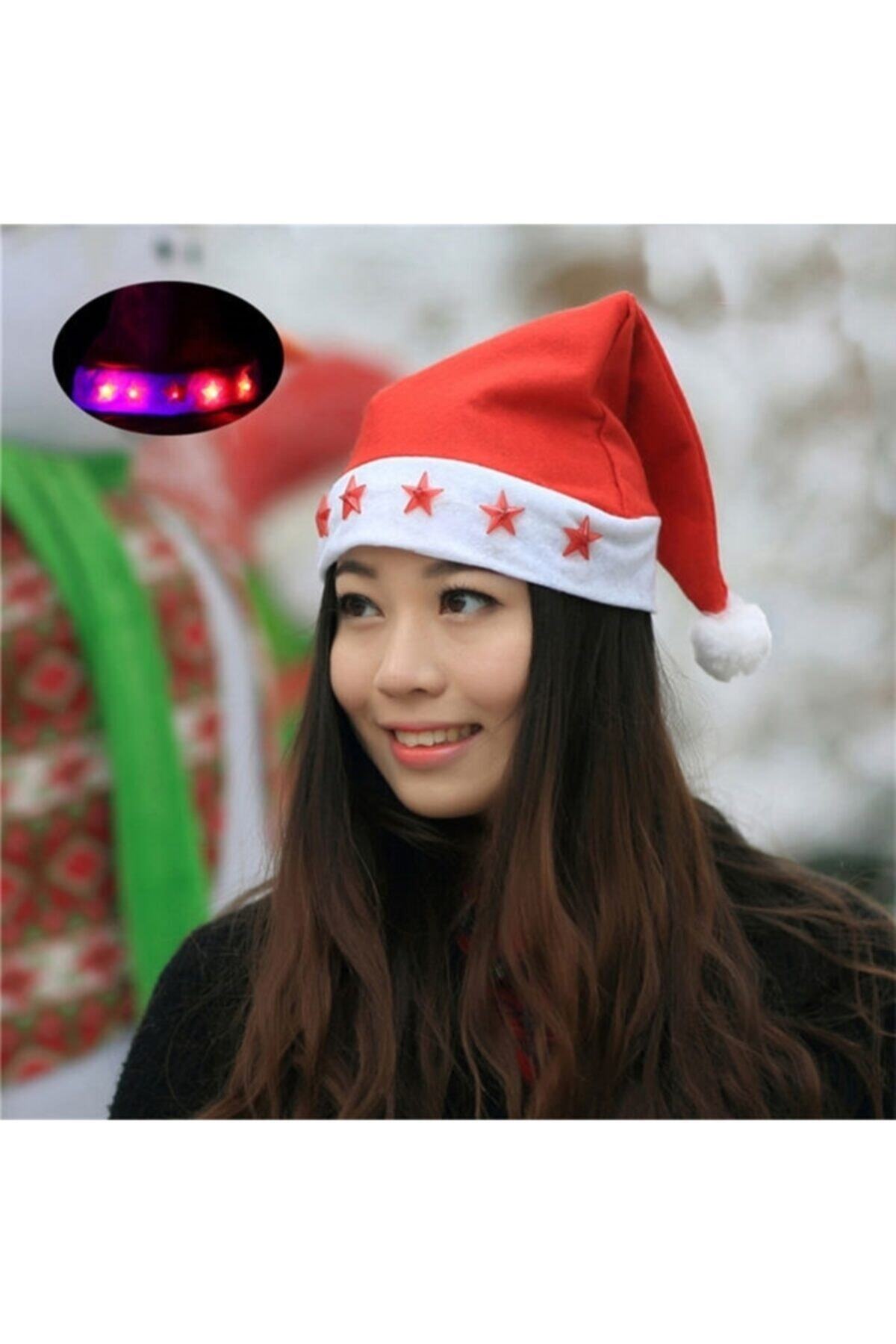 BoncukAVM Işıklı Noel Baba Şapkası 5 Adet