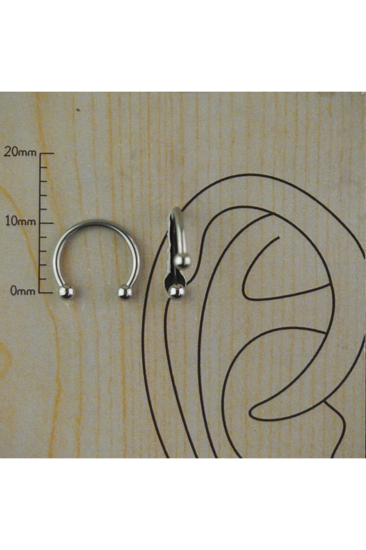HEIMDALL Gümüş 316l Cerrahi Çelik Kararmaz Kıkırdak-rook-burun-tragus 10 Mm Piercing
