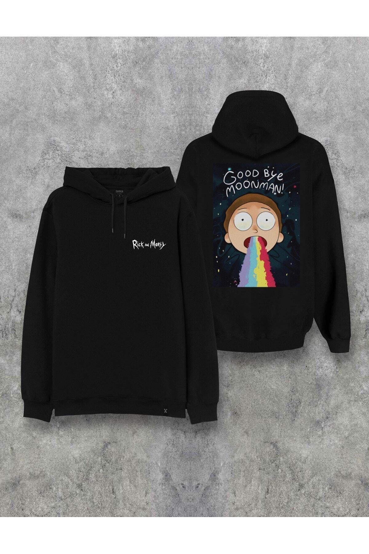 Kokina Rick And Morty Goodbye Moonman Ön Arka Baskılı Kapşonlu Tasarım Hoodie